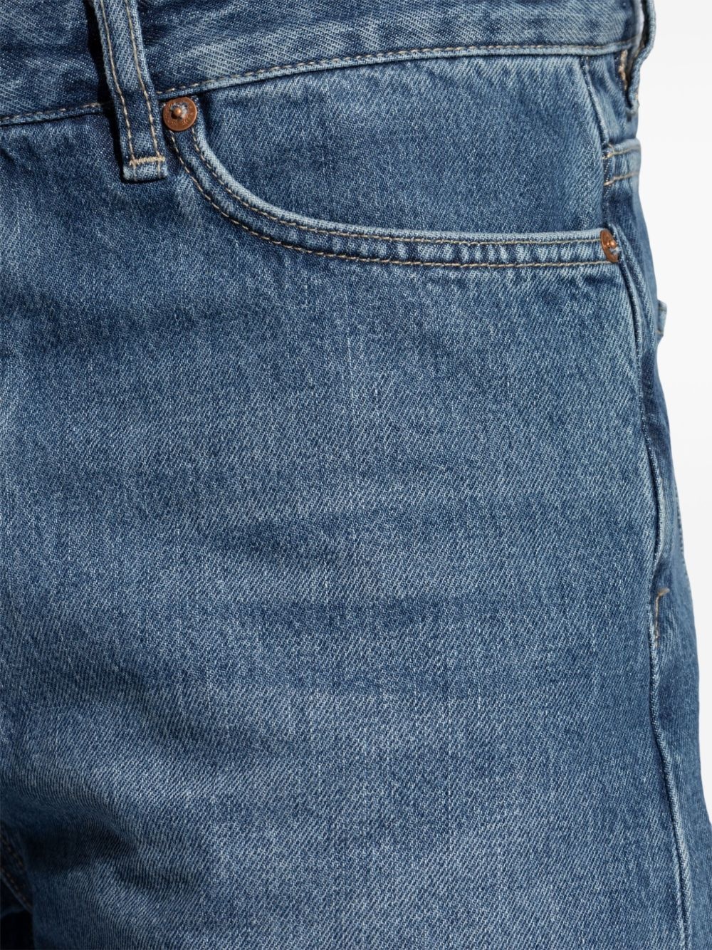 knee-length denim shorts - 5