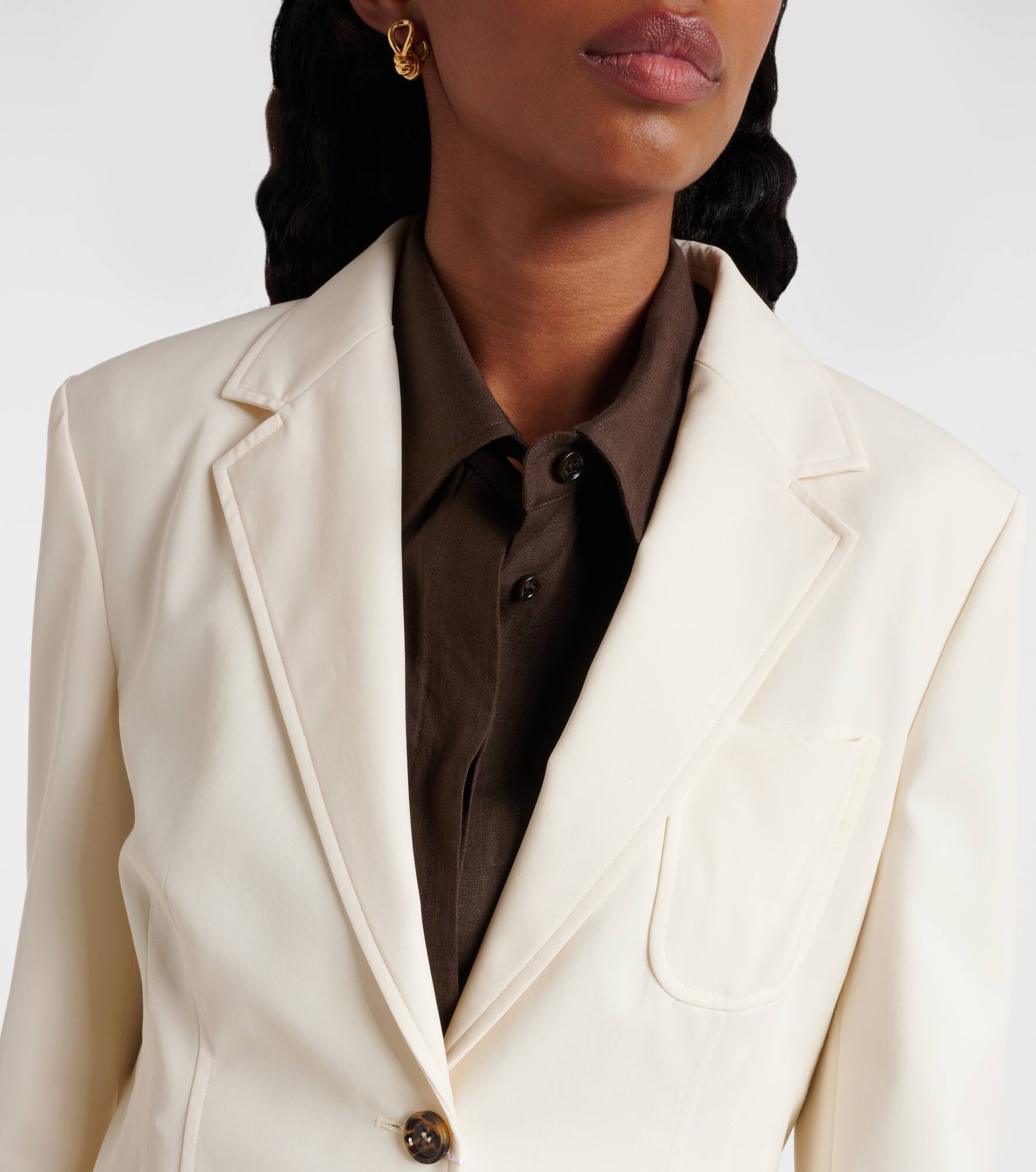 Single-breasted cotton blazer - 4