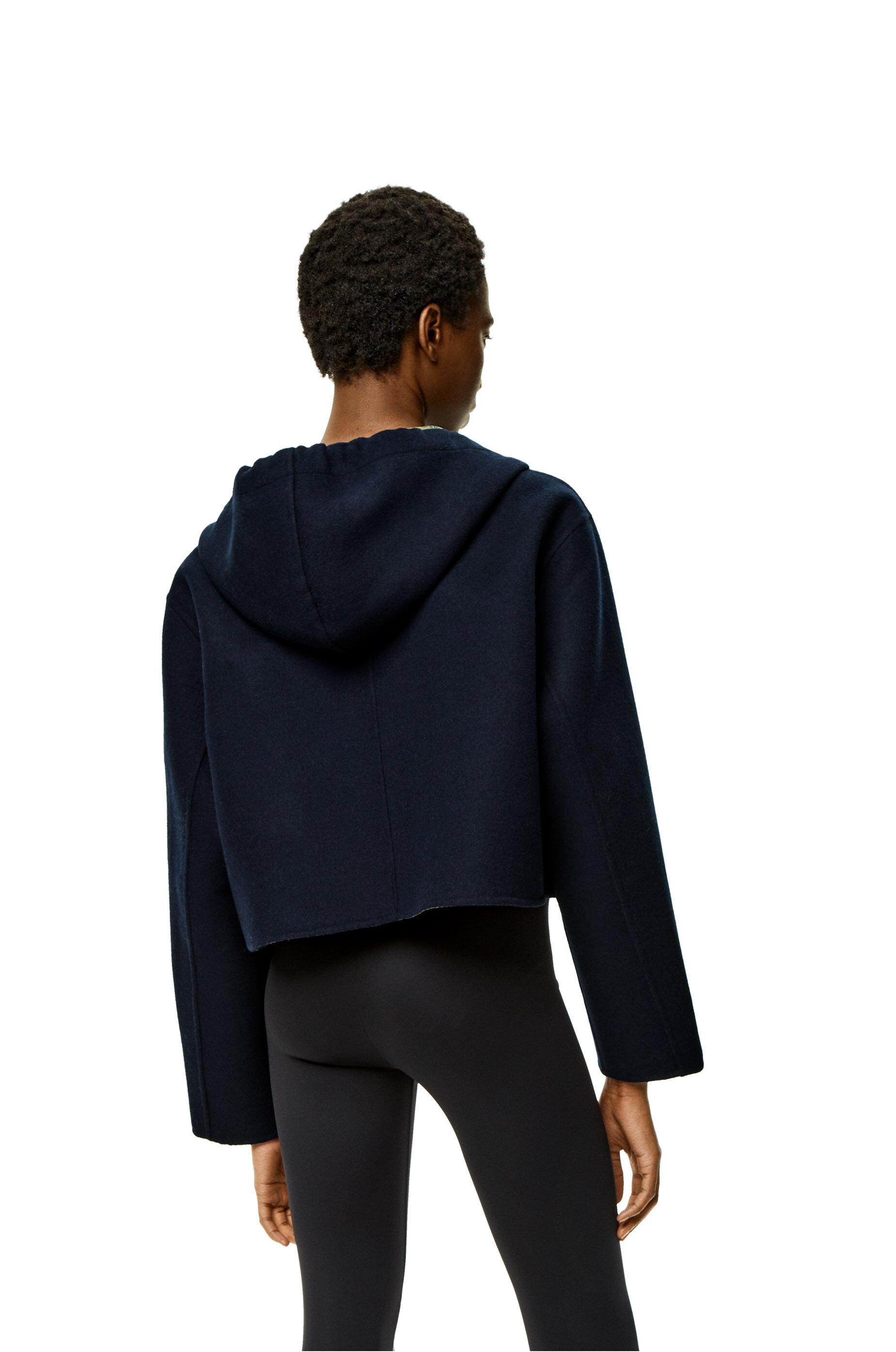 Anagram jacquard hooded jacket in wool - 4
