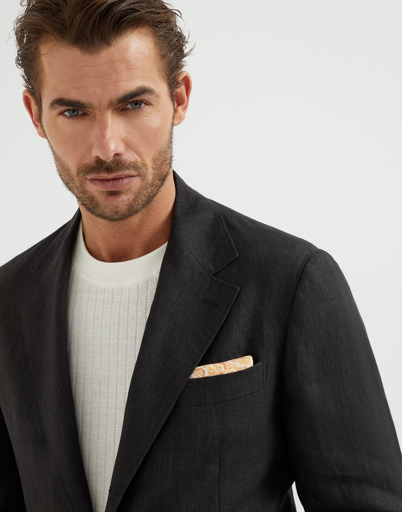 Délavé linen deconstructed blazer with metal buttons 3
