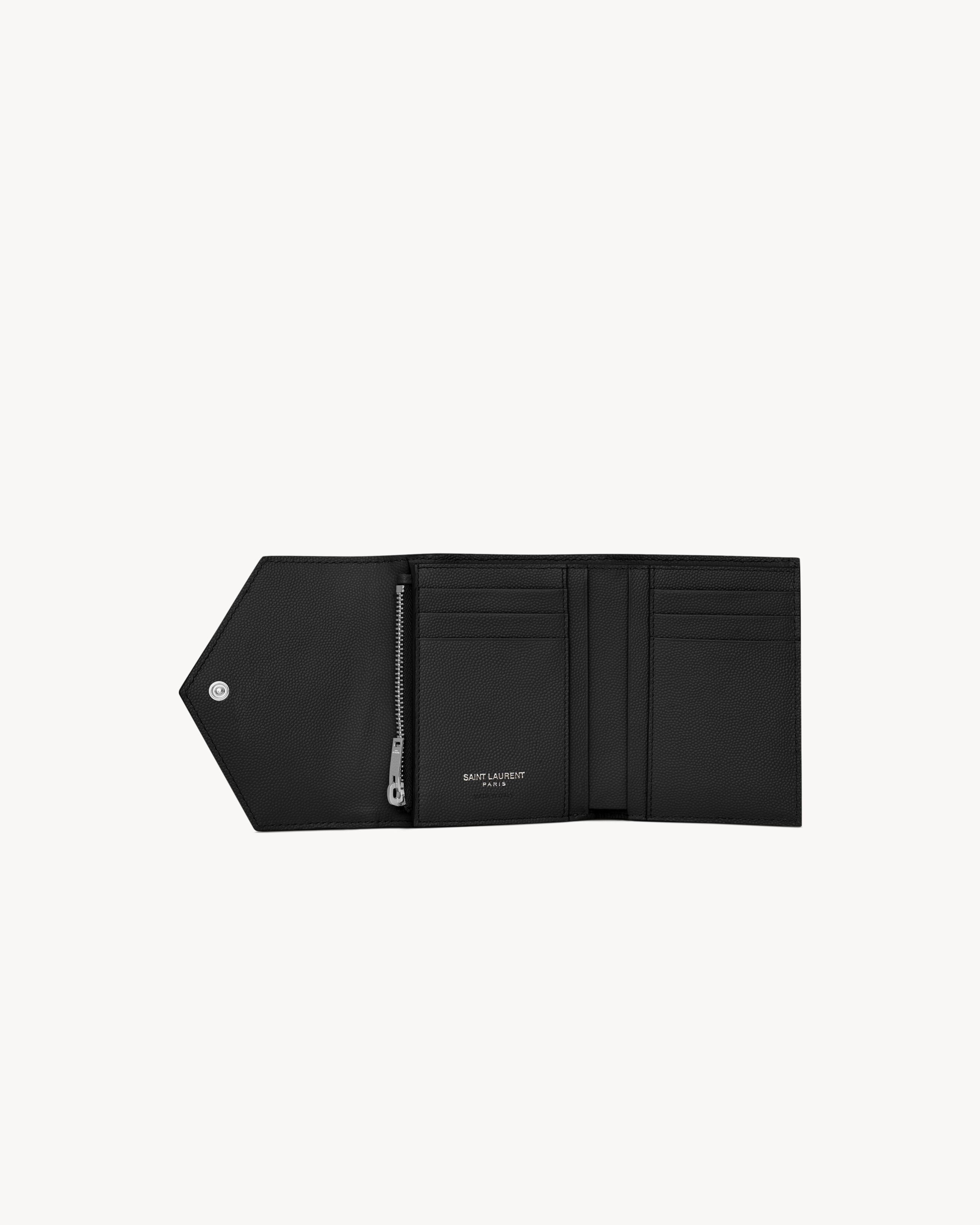 CASSANDRE MATELASSÉ COMPACT TRI FOLD WALLET IN GRAIN DE POUDRE LEATHER - 4