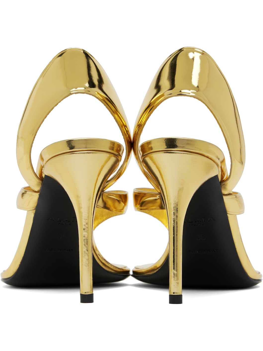 Gold Infradito Heeled Sandals - 2