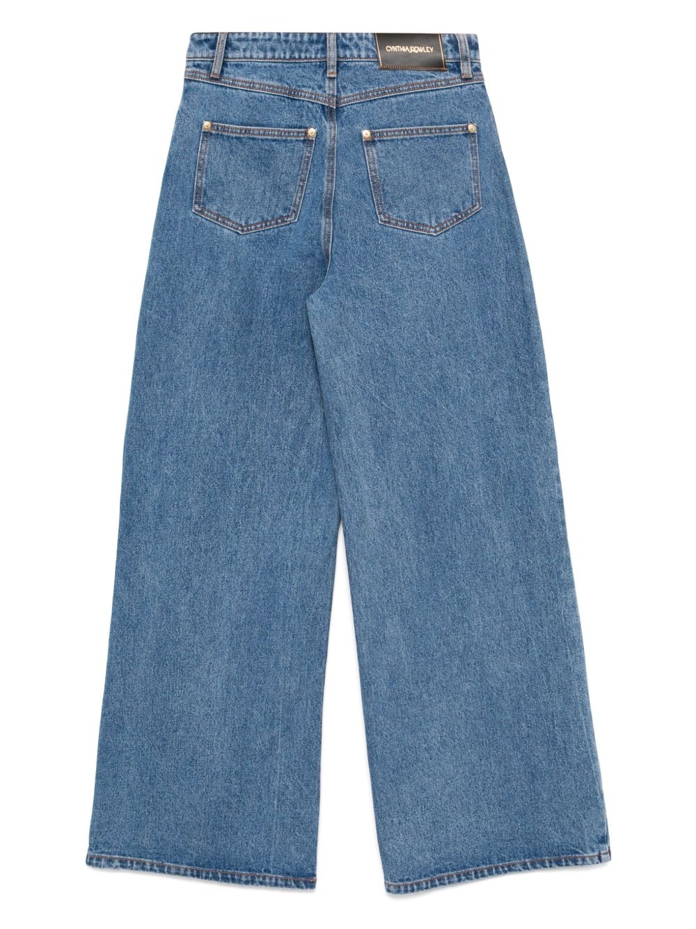 embroidered wide-leg jeans - 2