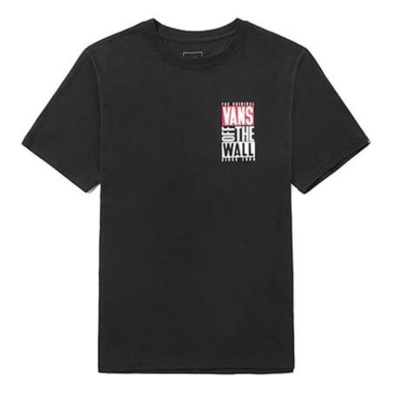 Vans Alphabet Printing Short Sleeve Couple Style Black VN0A4MM5BLK - 1