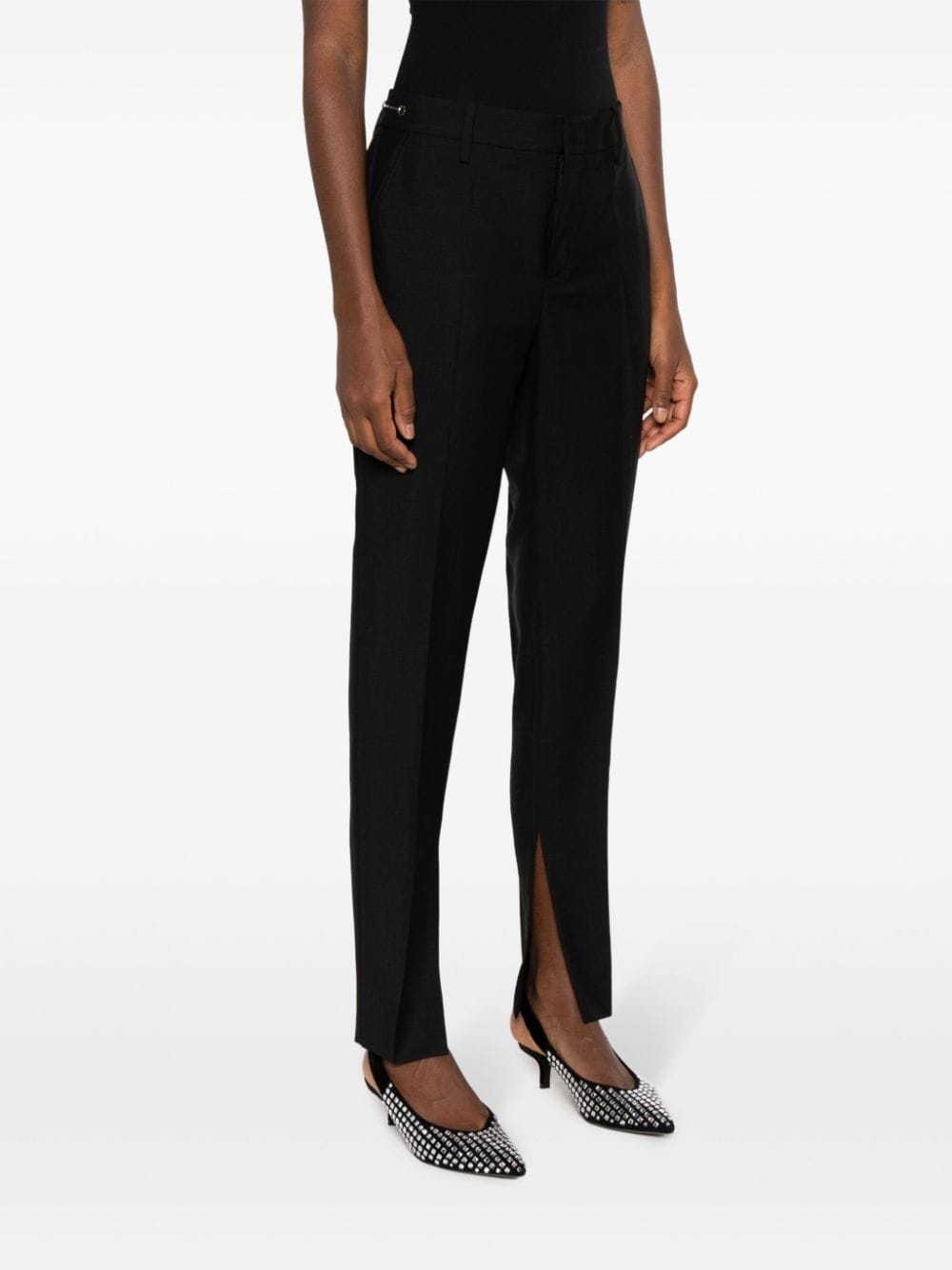 side-slit tapered trousers - 3