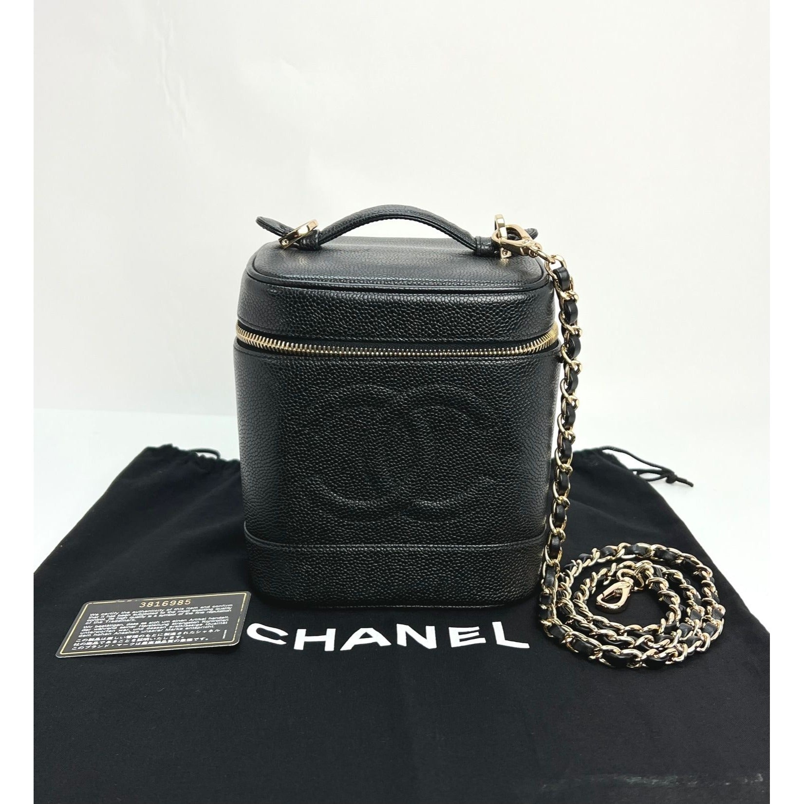 Chanel Vanity Cosmetic Case Black Caviar Leather Bag - 14