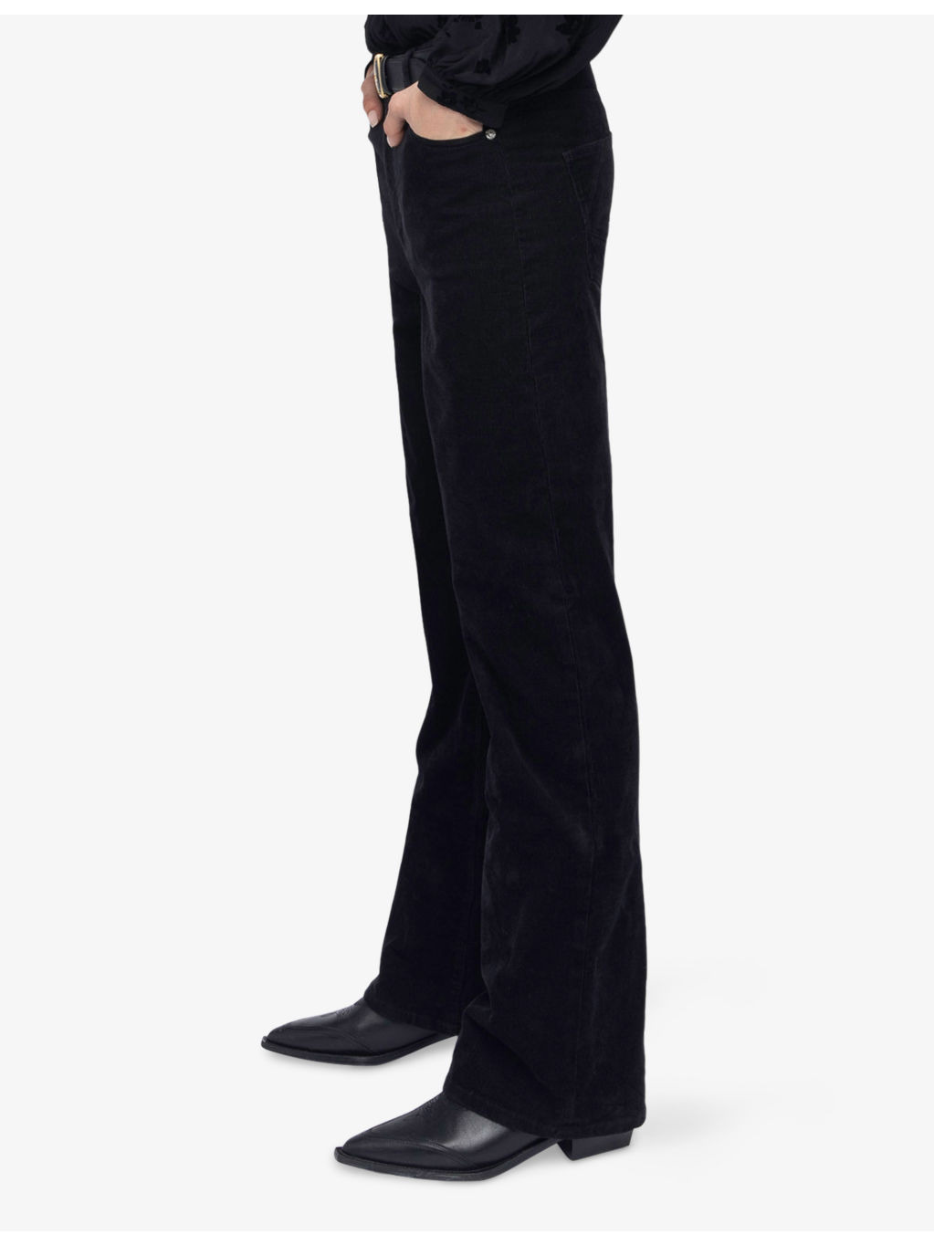 Evy Wide-Leg Mid-Rise Stretch-Cotton Corduroy Trousers - 3