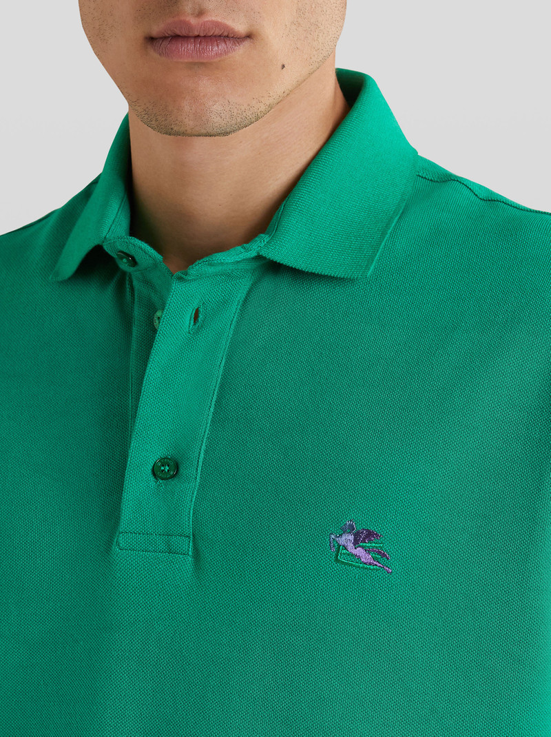 Etro PIQUET POLO SHIRT WITH EMBROIDERED PEGASO outlook