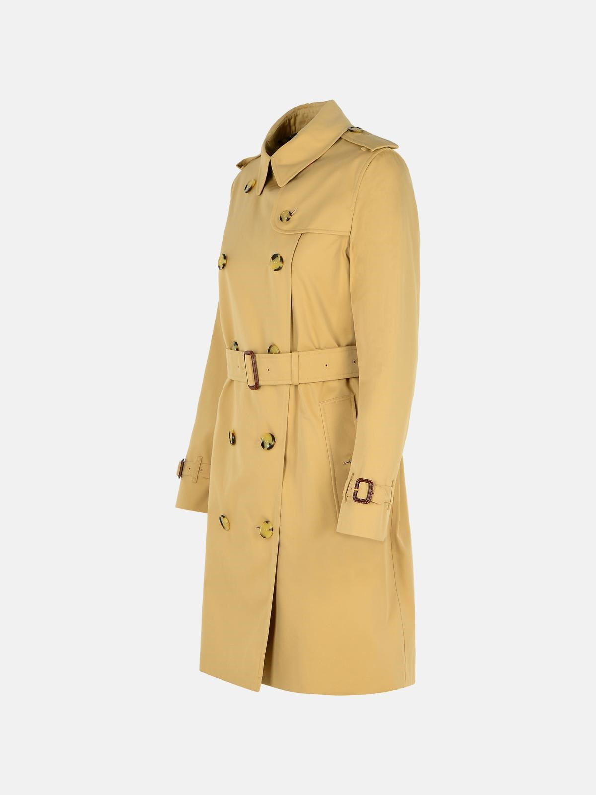 BEIGE COTTON 'KENSINGTON' MEDIUM TRENCH COAT - 2