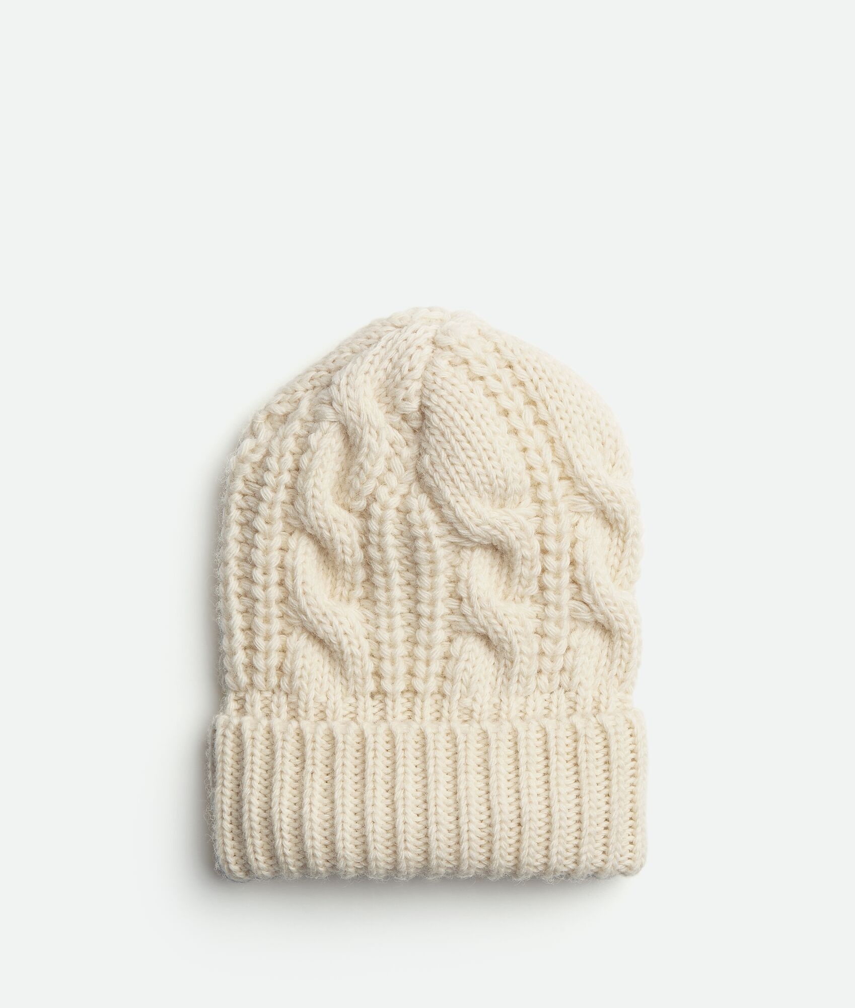 wool cable knit beanie - 1