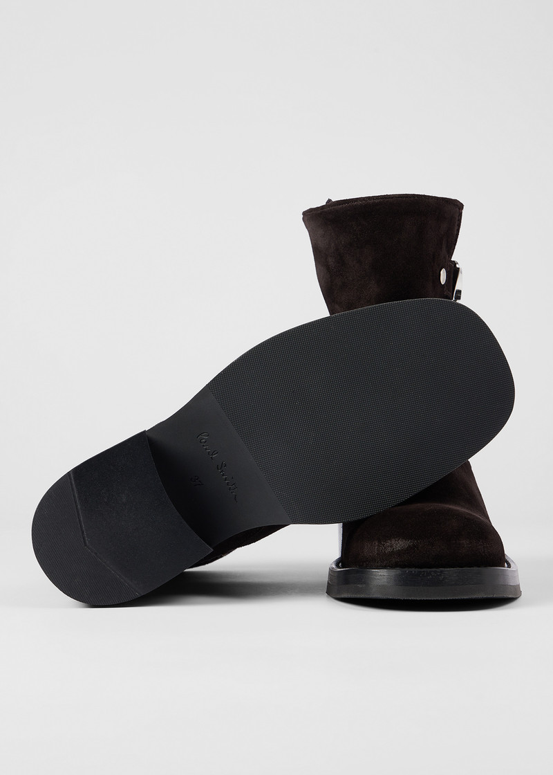 Women's Dark Brown Suede 'Faria' Biker Boots 4