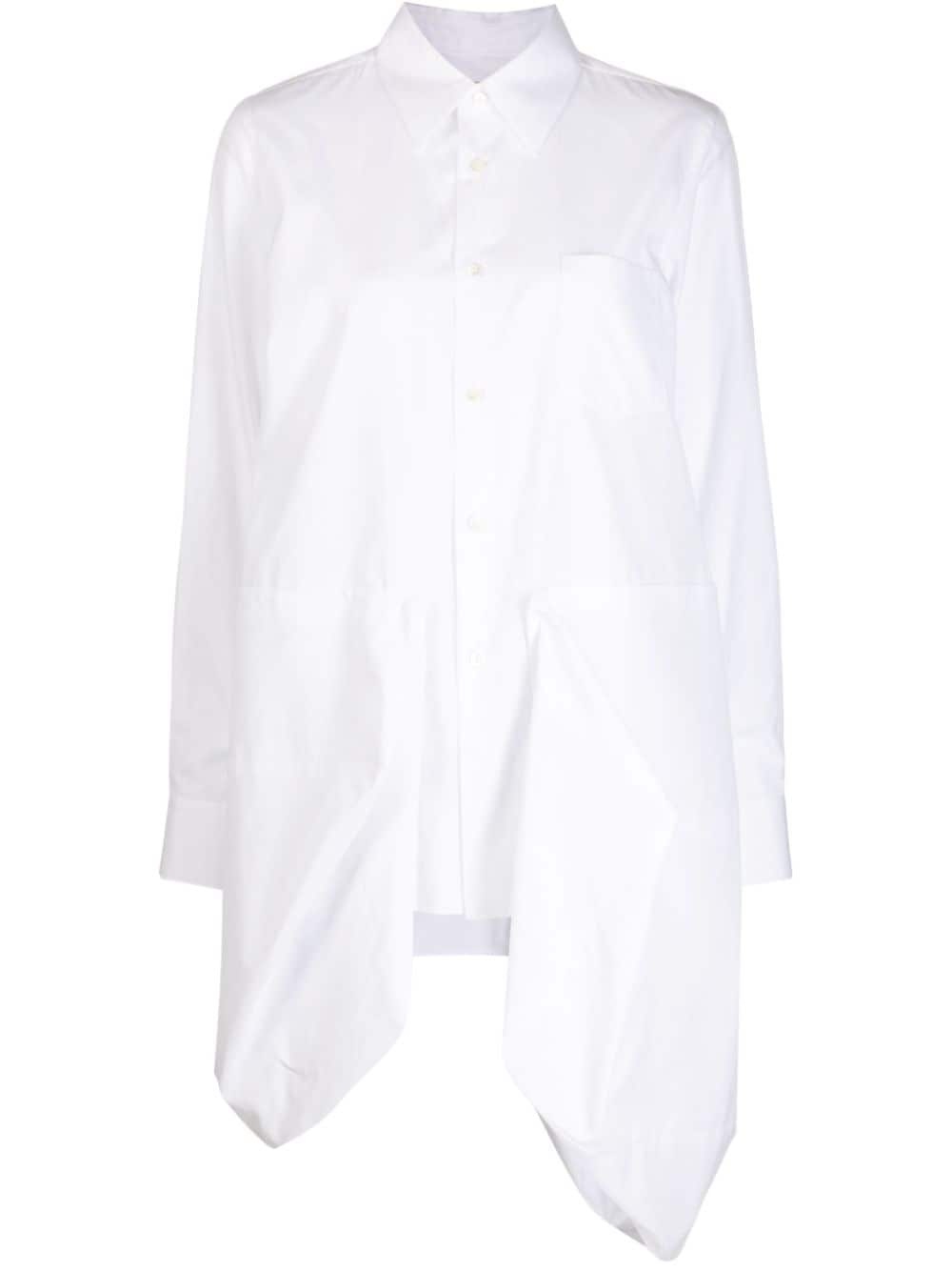 asymmetric-hem cotton shirt - 1
