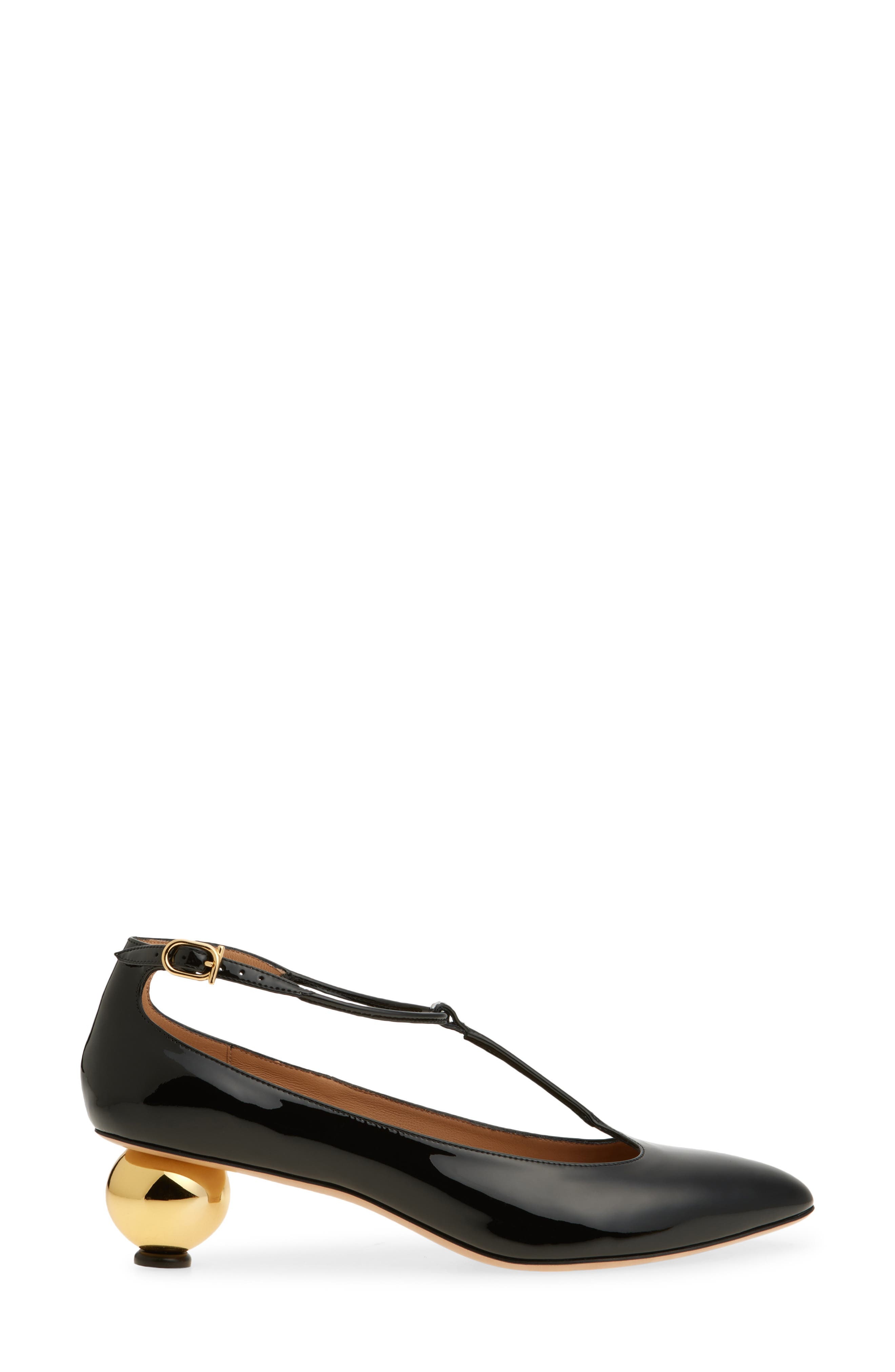 FERRAGAMO Tania T-Strap Pointed Toe Pump in Nero at Nordstrom - 3