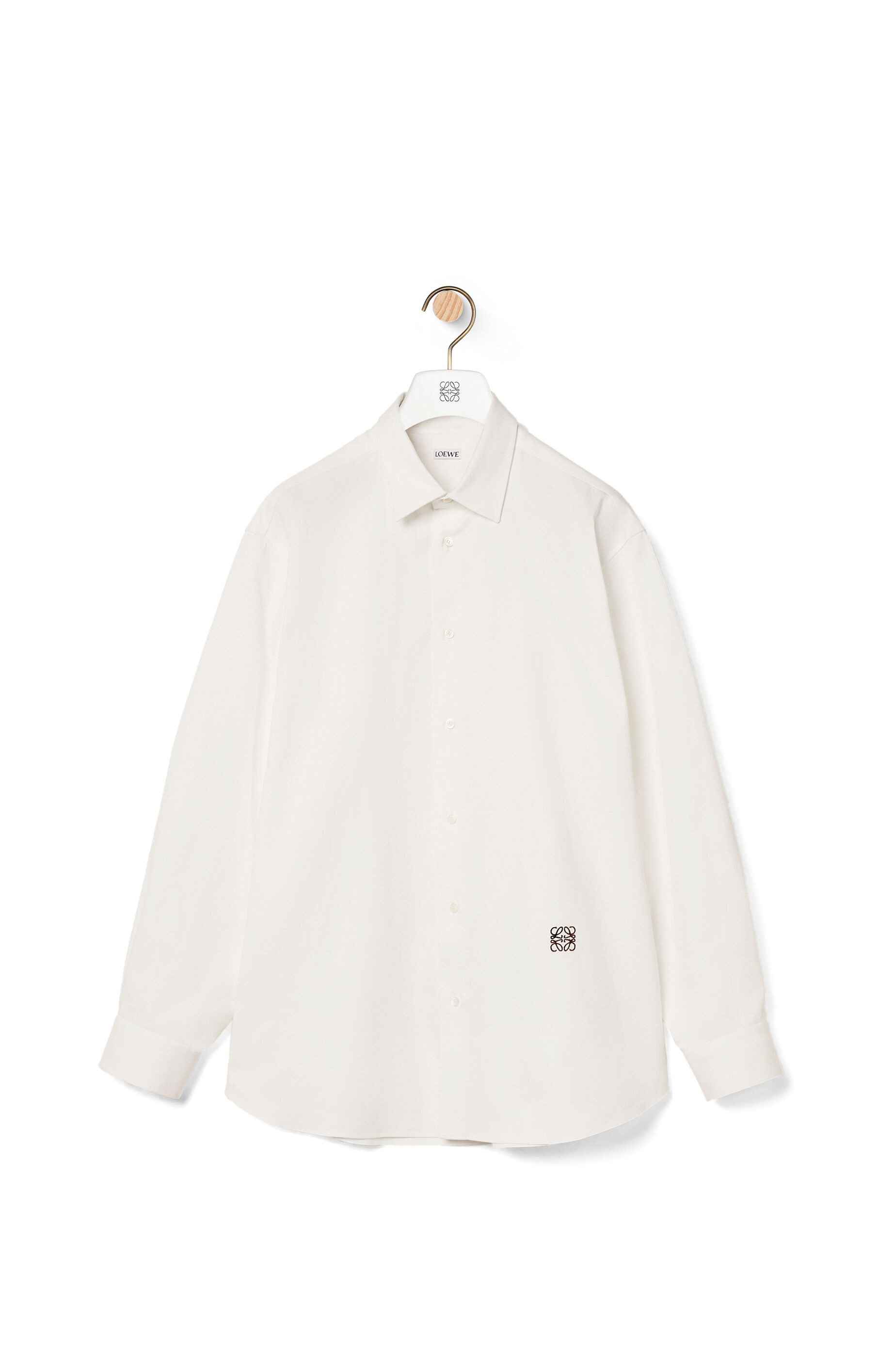 Anagram embroidered oversize shirt in cotton - 1