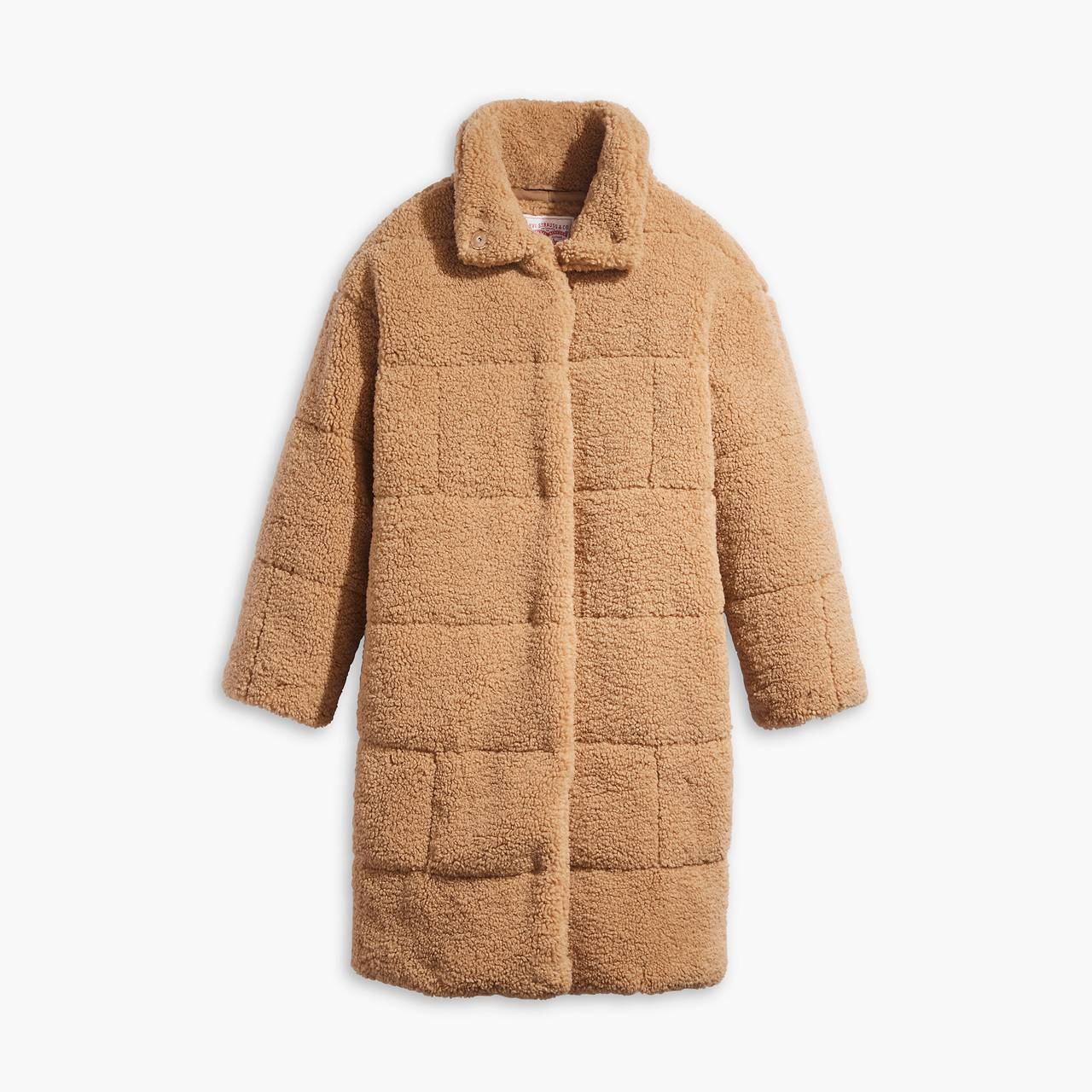 QUILTED SHERPA FULL LENGTH TEDDY COAT - 1