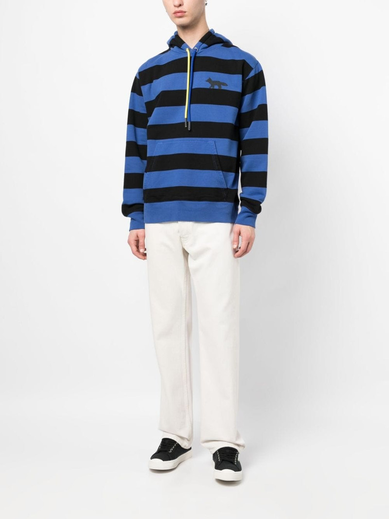 Maison Kitsuné stripe-pattern jersey hoodie outlook