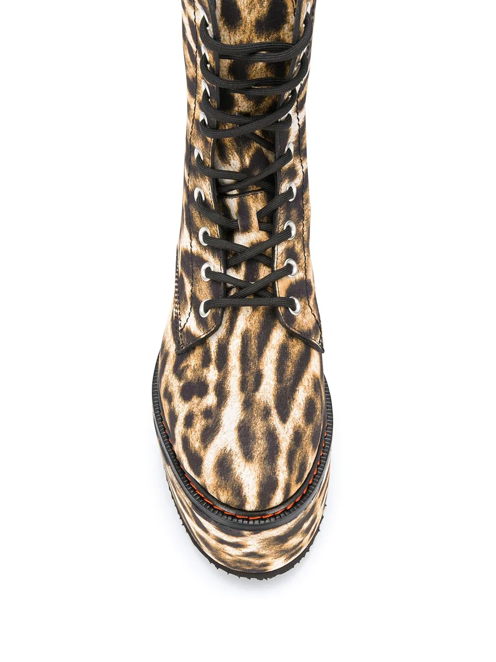 leopard print platform boots  - 4