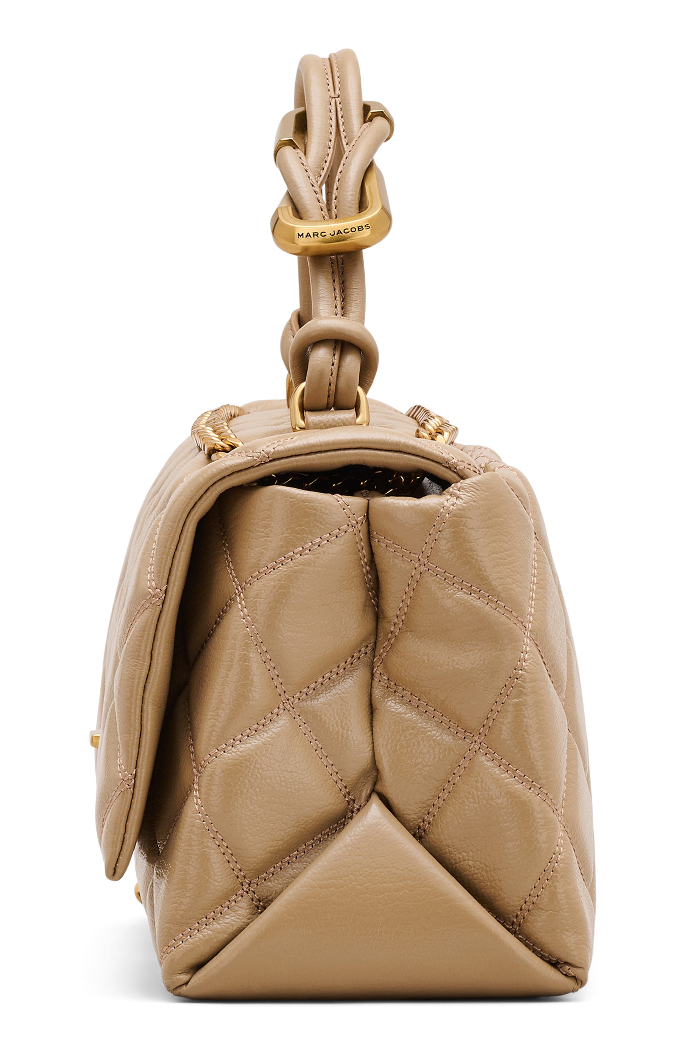 Marc Jacobs The Dual Chain Diamond Quilted Convertible Leather Shoulder Bag in Camel at Nordstrom - 7