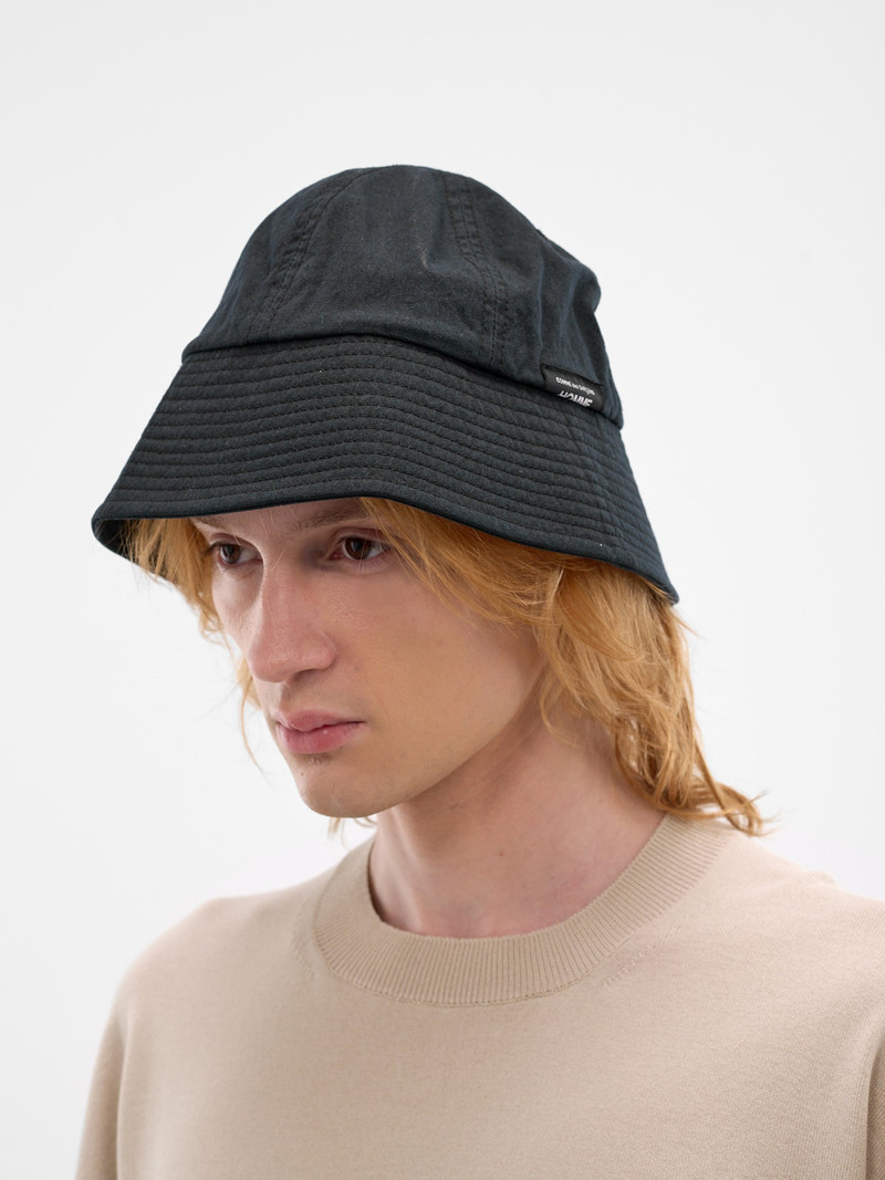 Comme des Garçons Homme Black Nylon Logo Bucket Hat outlook