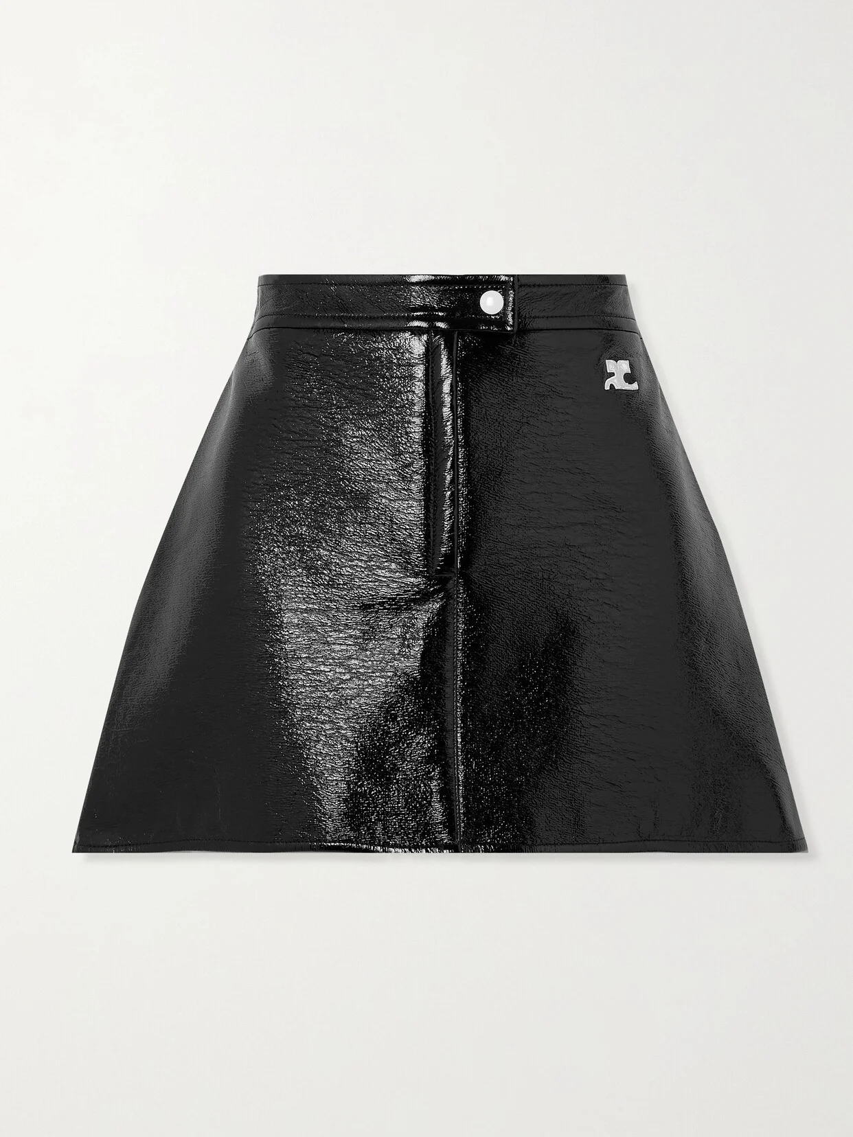 Reedition Appliquéd Coated Cotton-blend Mini Skirt - 1