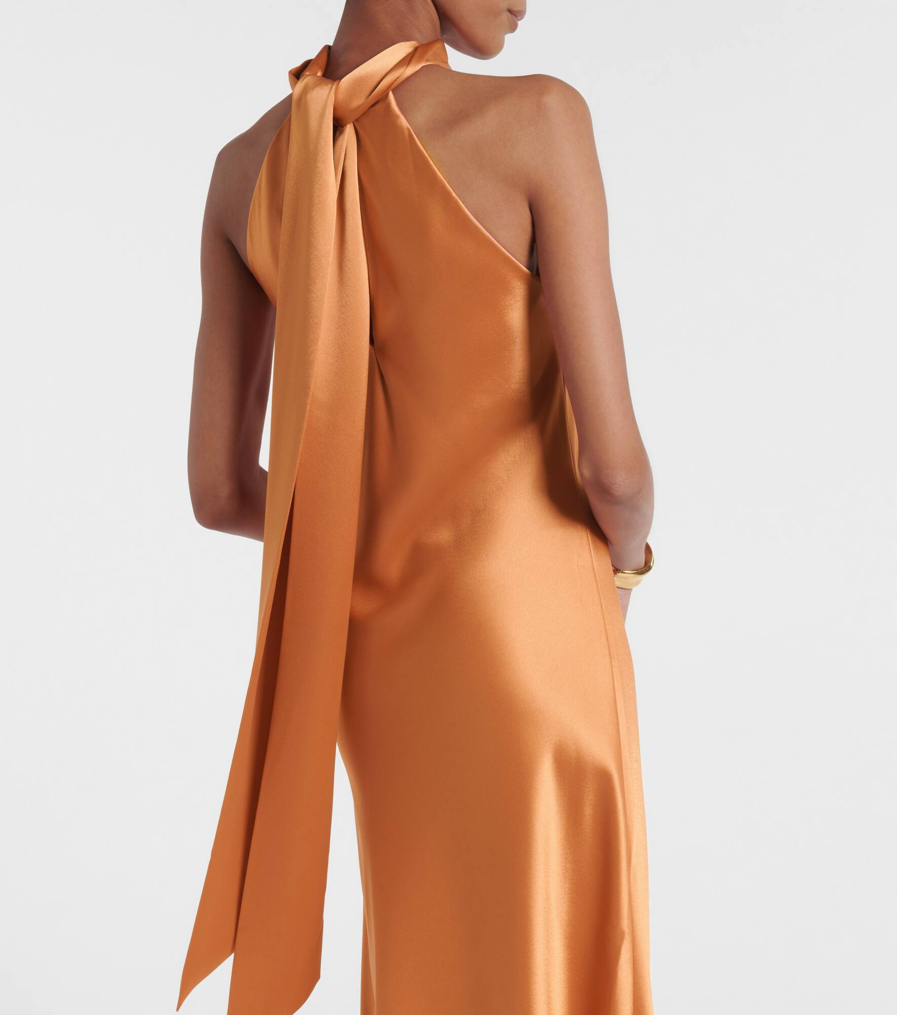 Sienna halterneck satin midi dress - 6