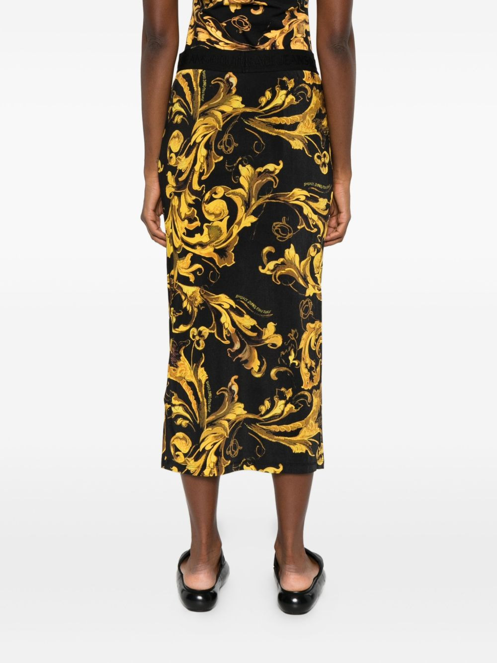 baroque-print midi skirt - 4