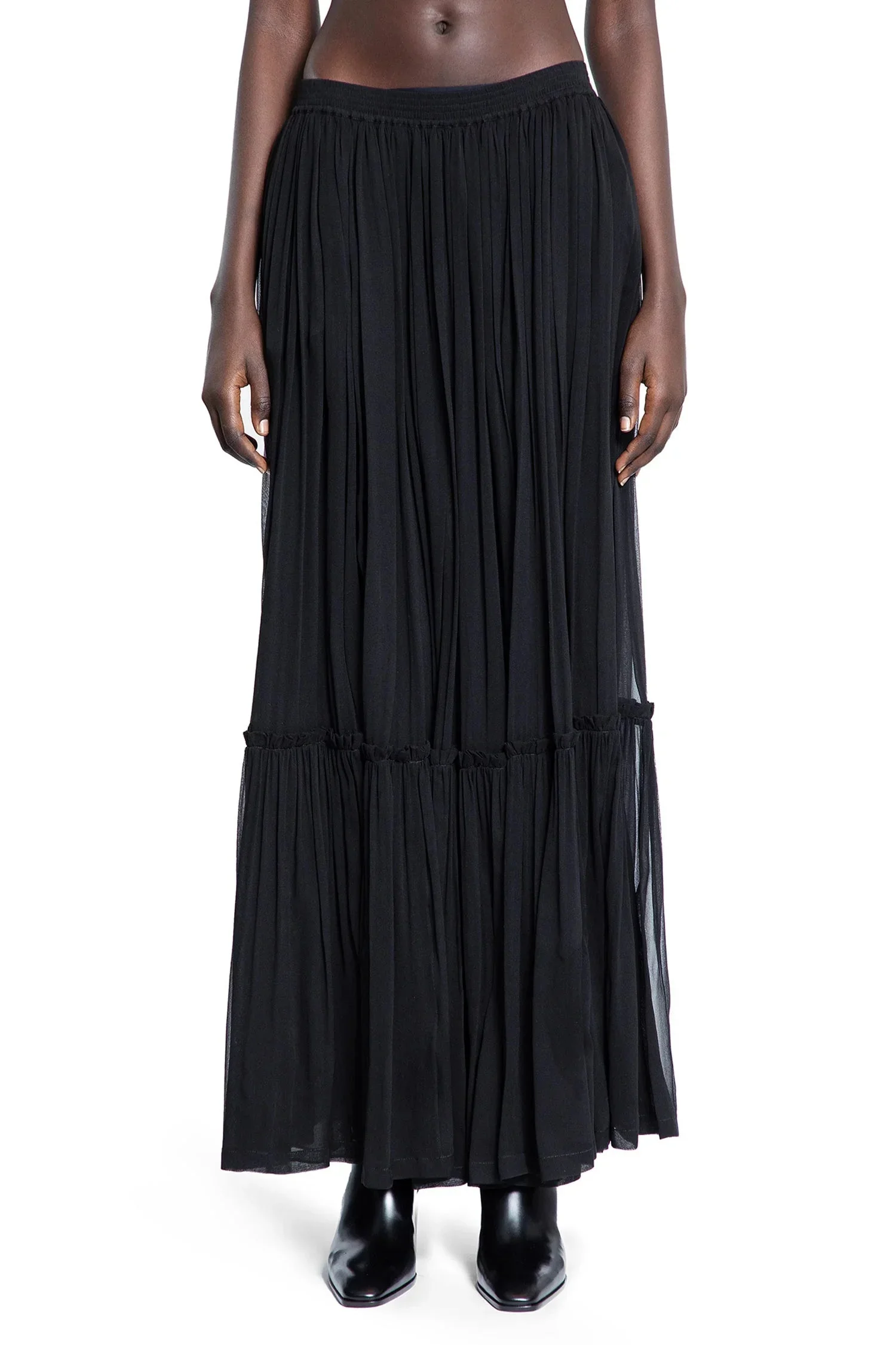 Ruffled Skirt In Silk Crêpe Muslin - 1