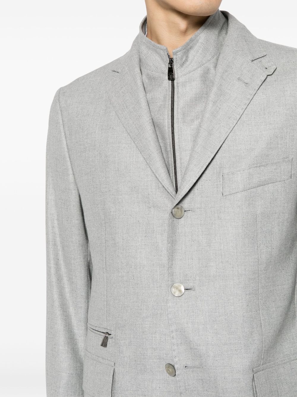 layered mélange-effect blazer - 5