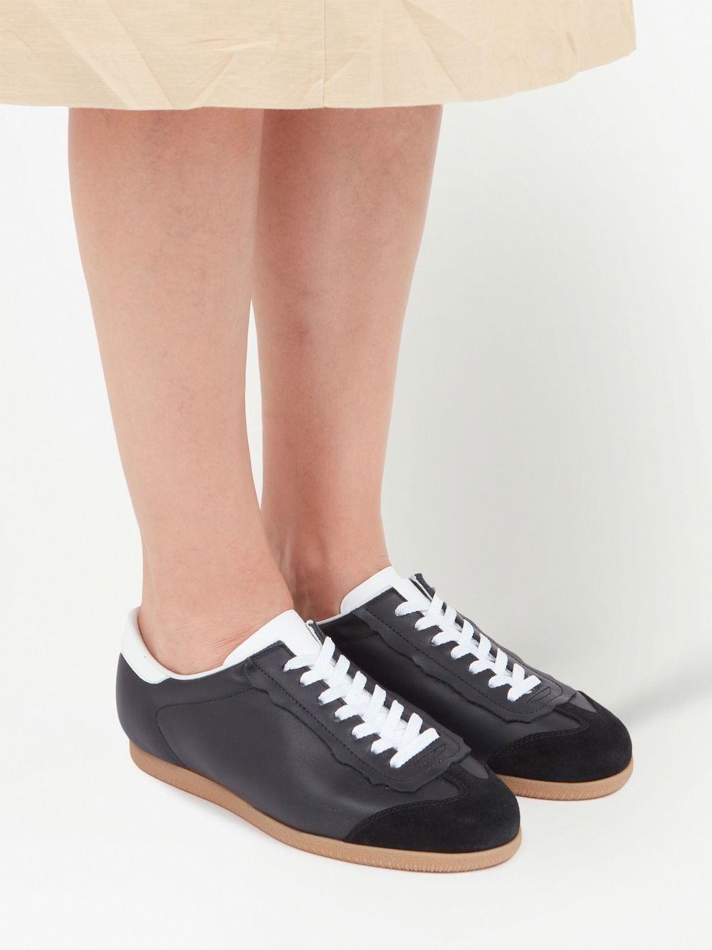low-top leather sneakers - 6