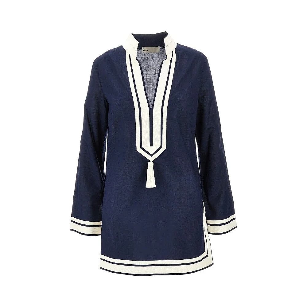 COTTON VOILE TUNIC MINI DRESS - 1