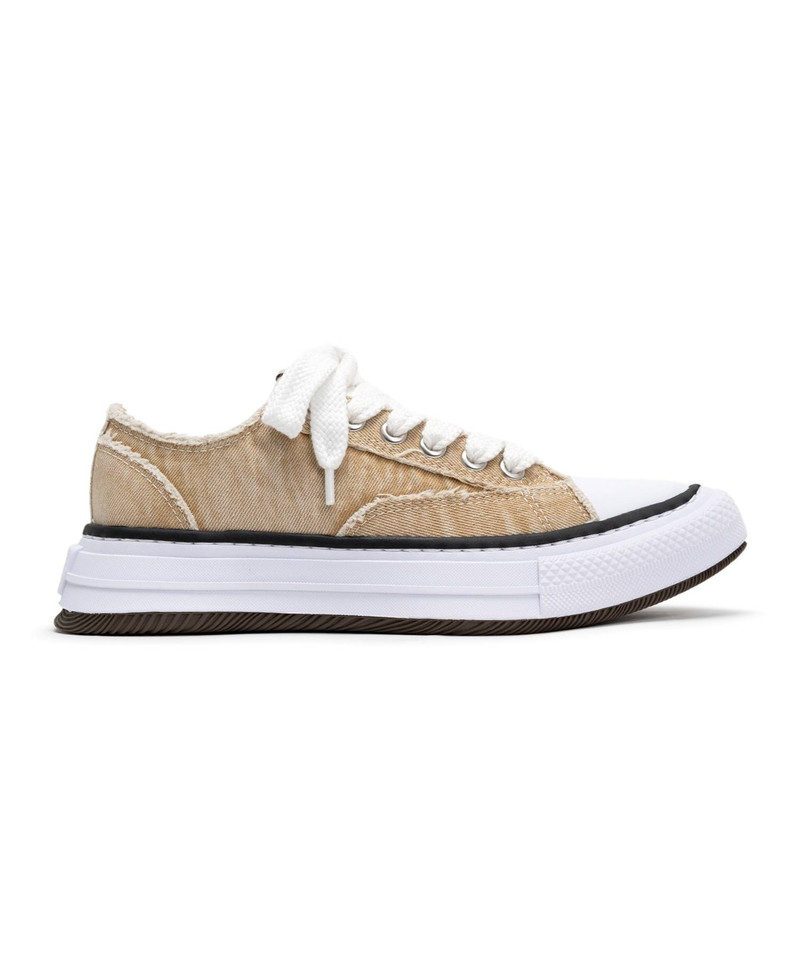"YUCCA" OG Sole Bleach-Wash Denim Canvas Low-top Sneaker 15