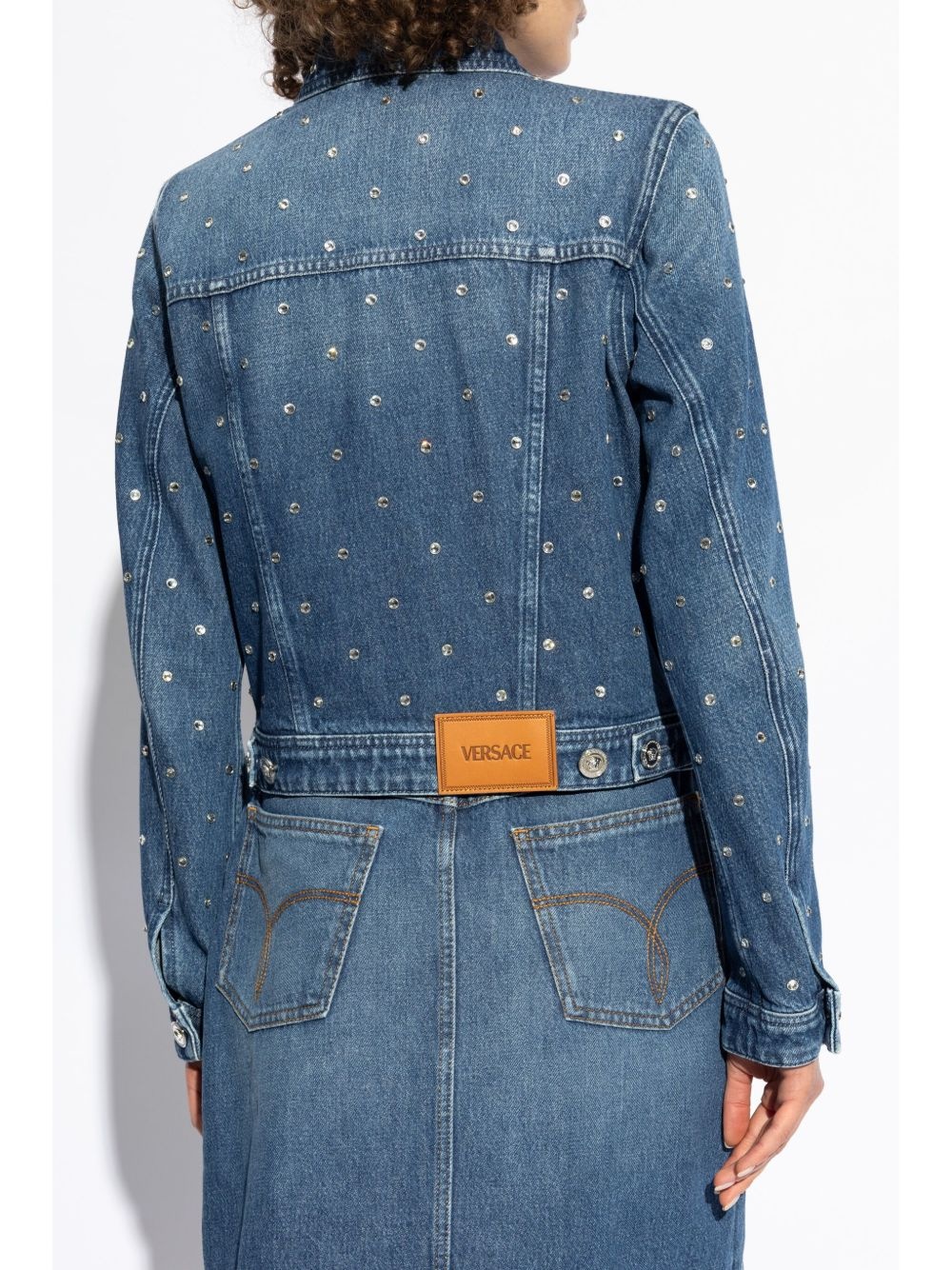 shimmering-appliques denim jacket - 4