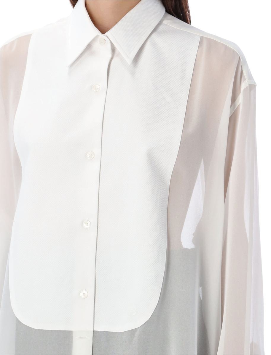 STELLA MCCARTNEY S-WAVE SILK CHIFFON TUXEDO SHIRT - 3