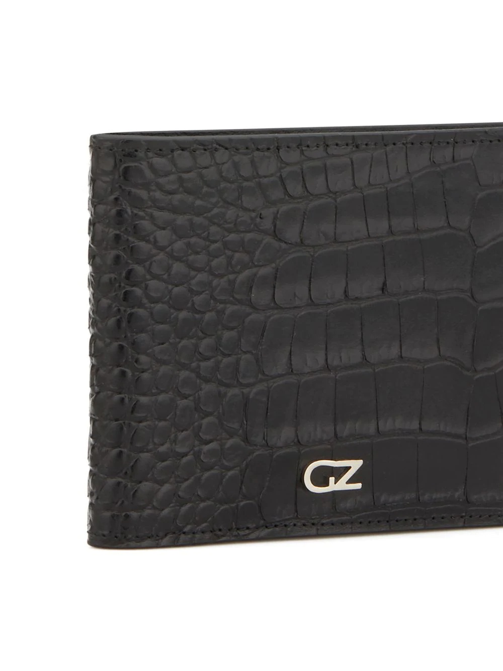 embossed crocodile-effect logo wallet - 3