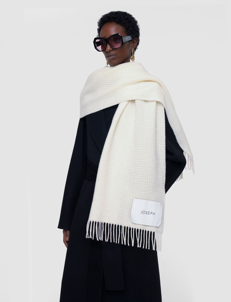 JOSEPH Flora Waffle Wool Scarf outlook