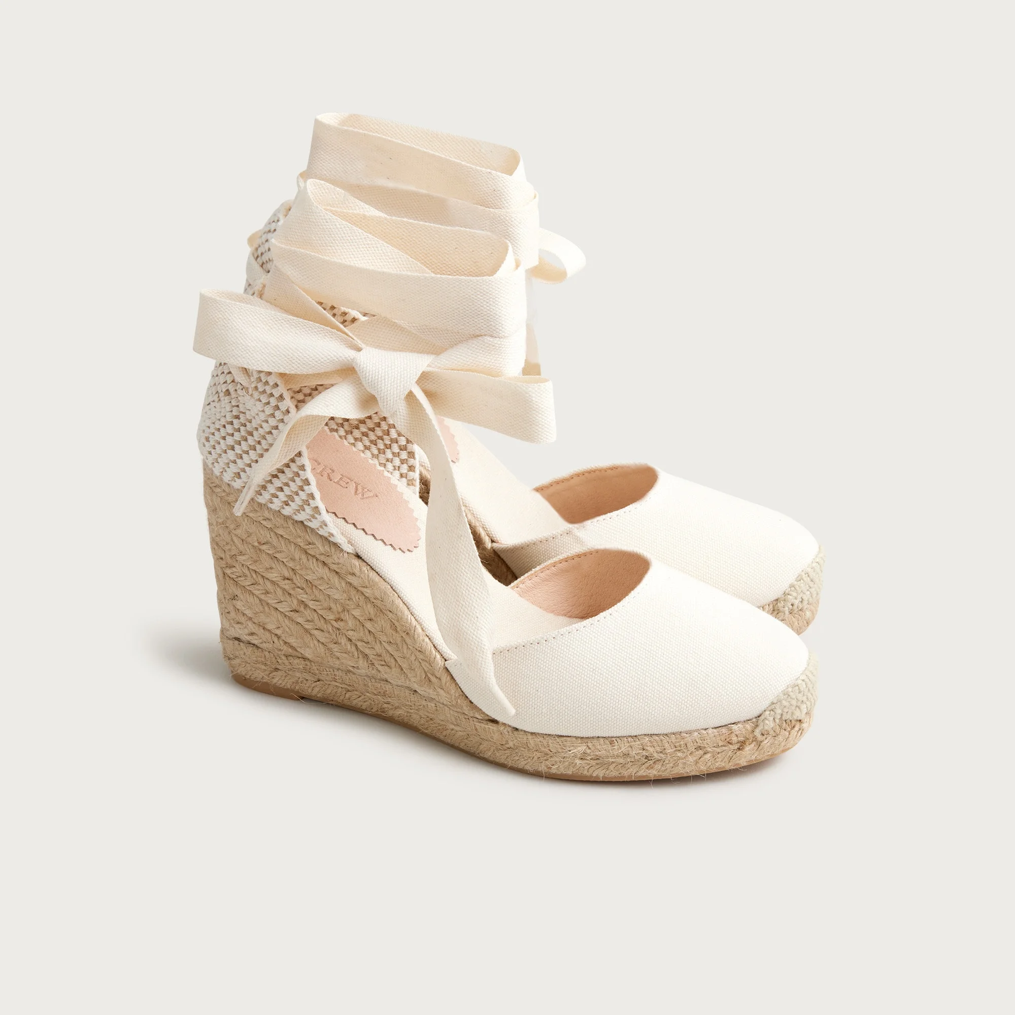 Made-in-Spain lace-up high-heel espadrilles - 1