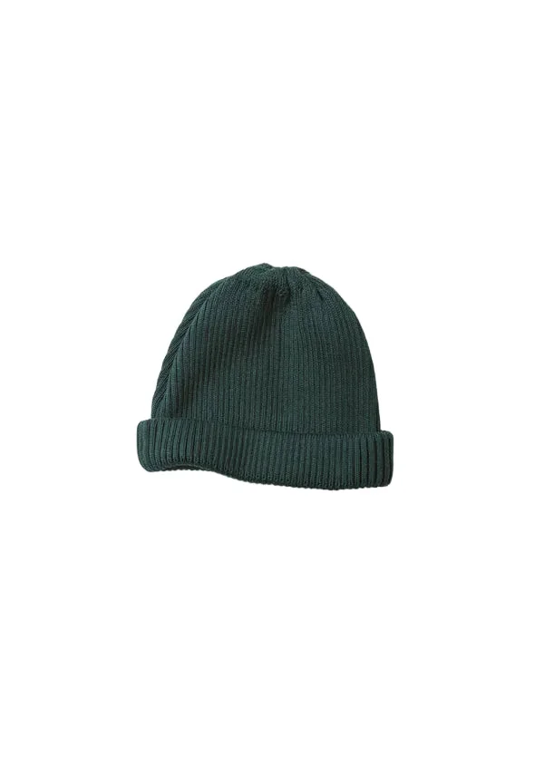 R5021 Cotton Roll Up Beanie - Forest Green - 1