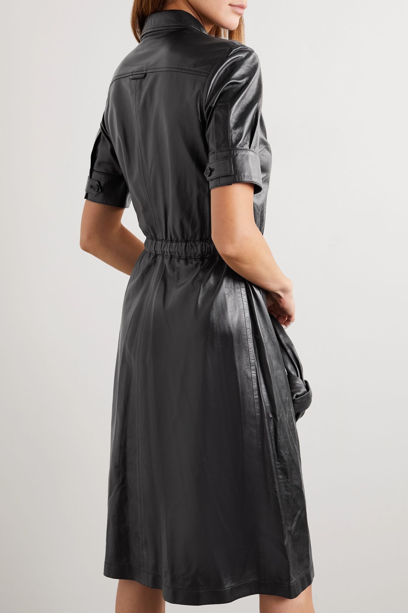 Kura leather shirt dress - 3