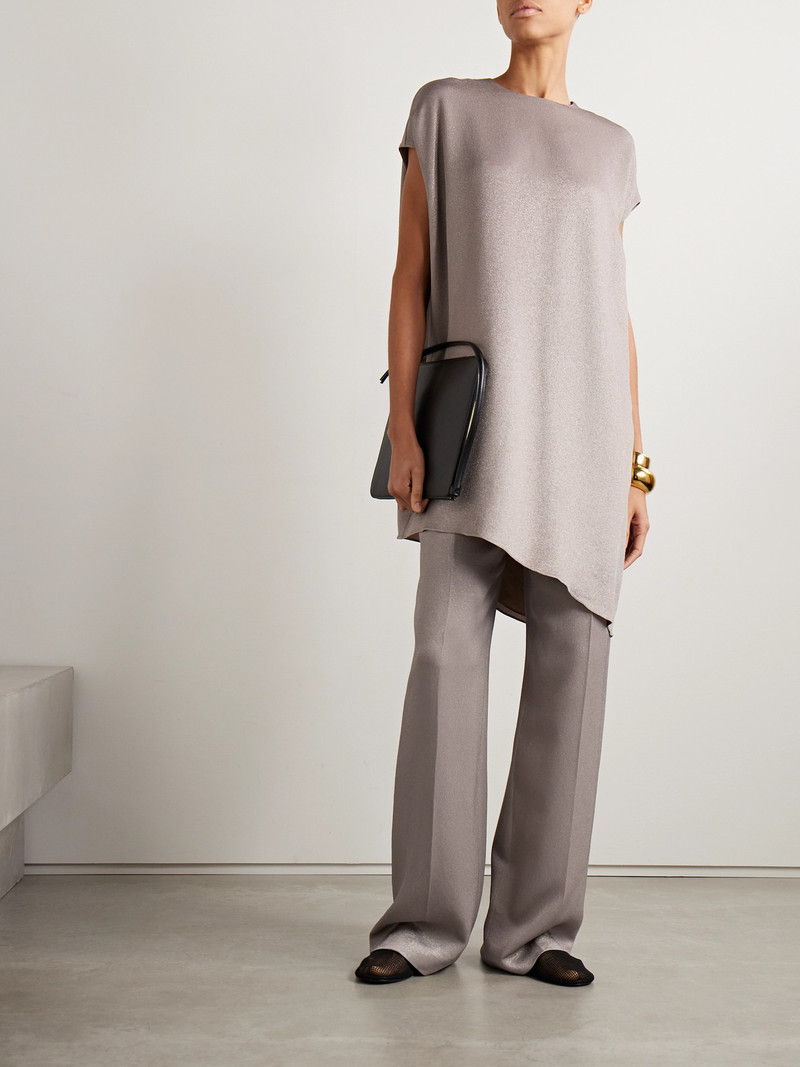 FFORME Angee Asymmetric Metallic Cloqué Mimi Dress outlook