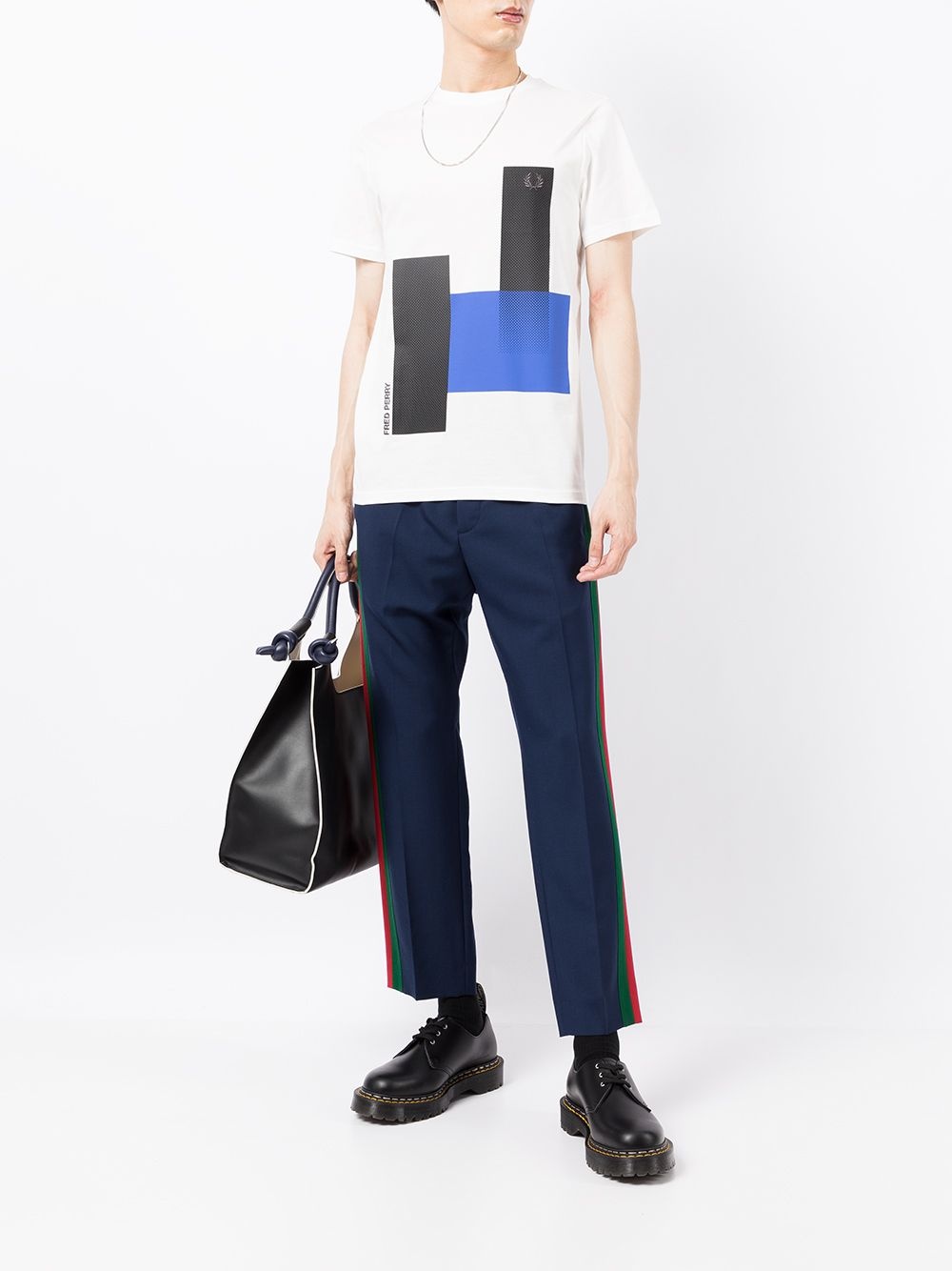 geometric-print logo T-shirt - 2