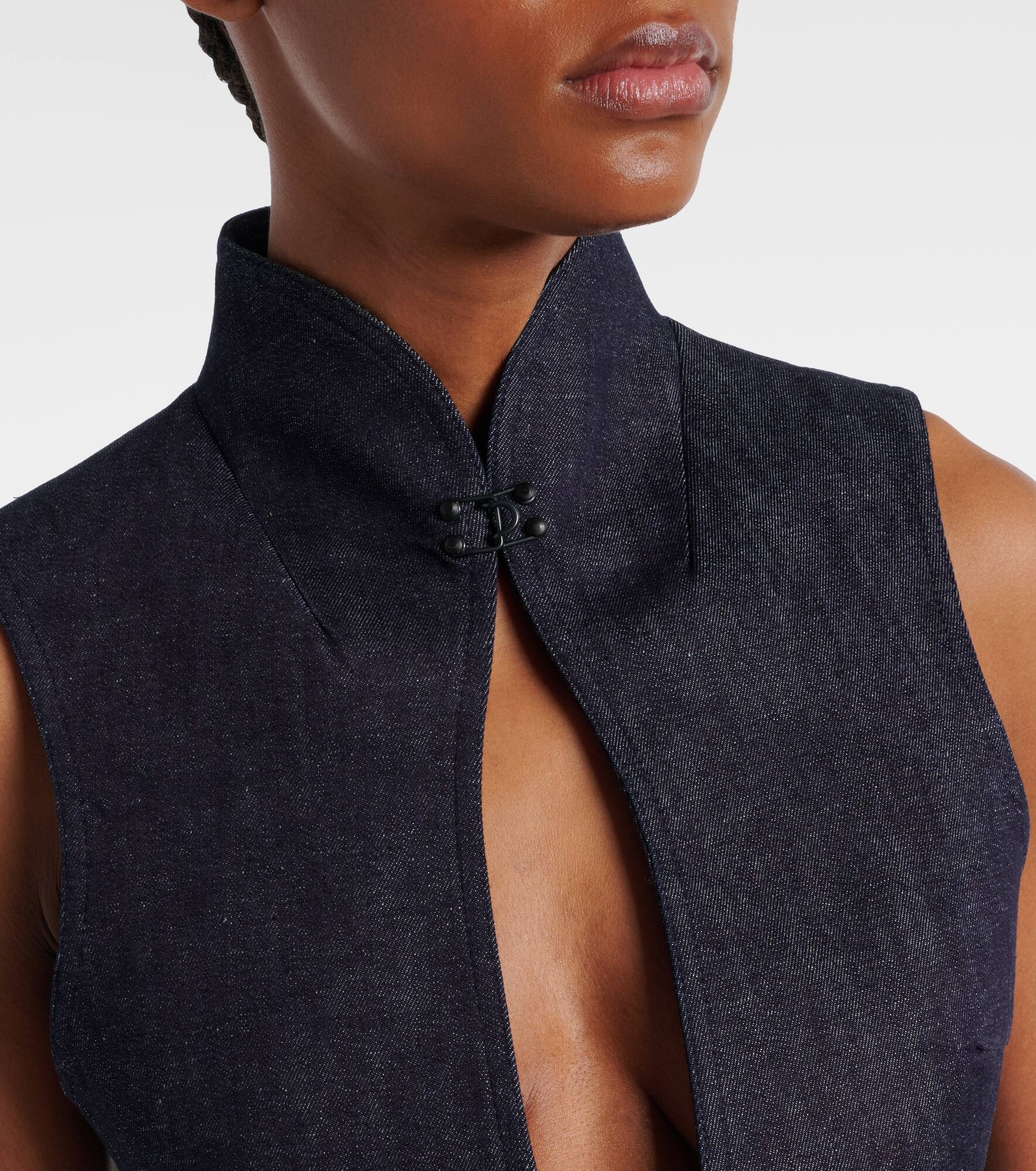 Cutout denim bodysuit - 5