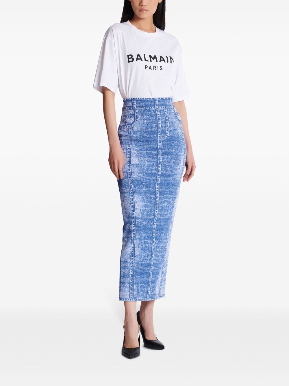 denim midi skirt - 3