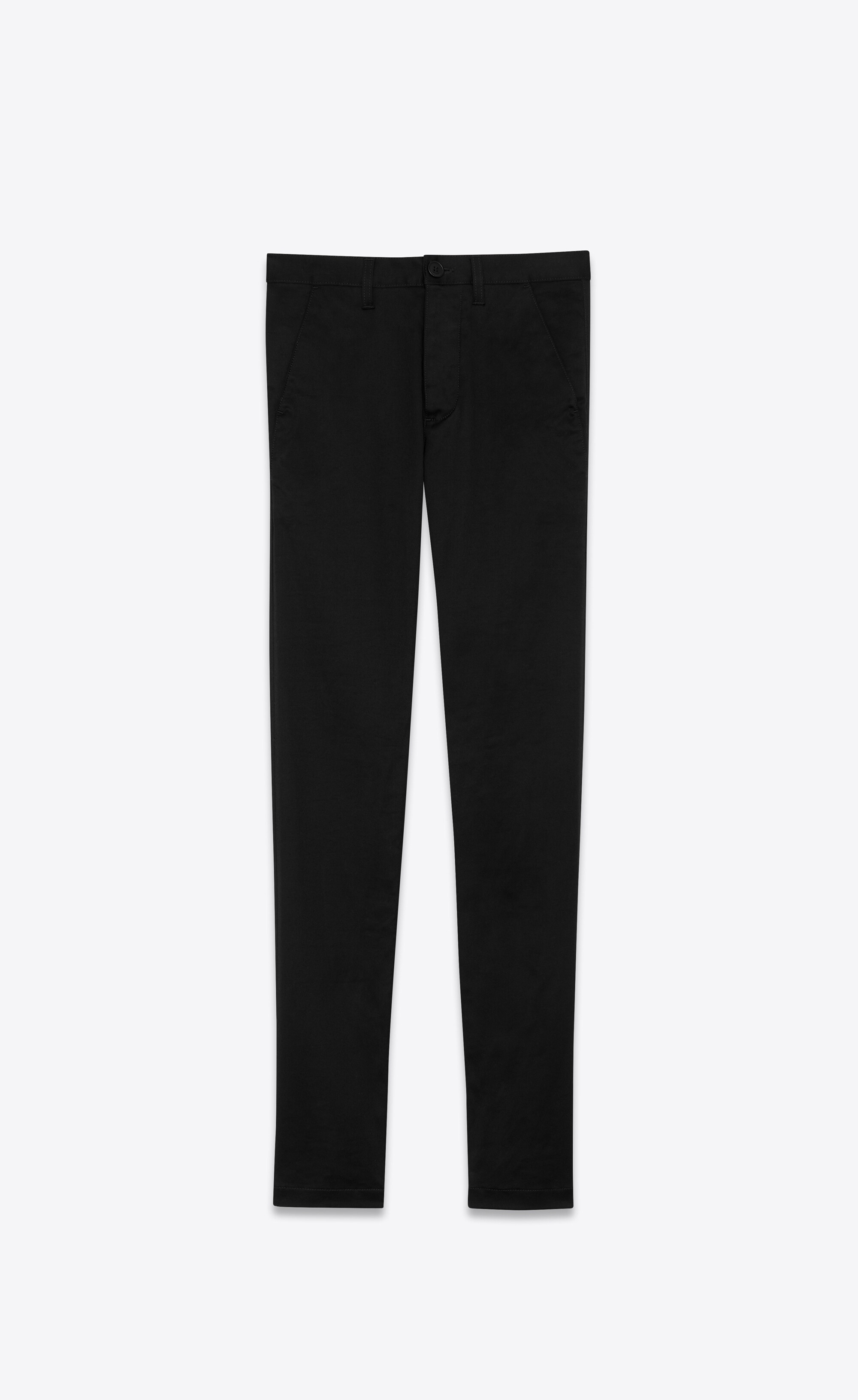 chino pants in black raw stretch gabardine - 1