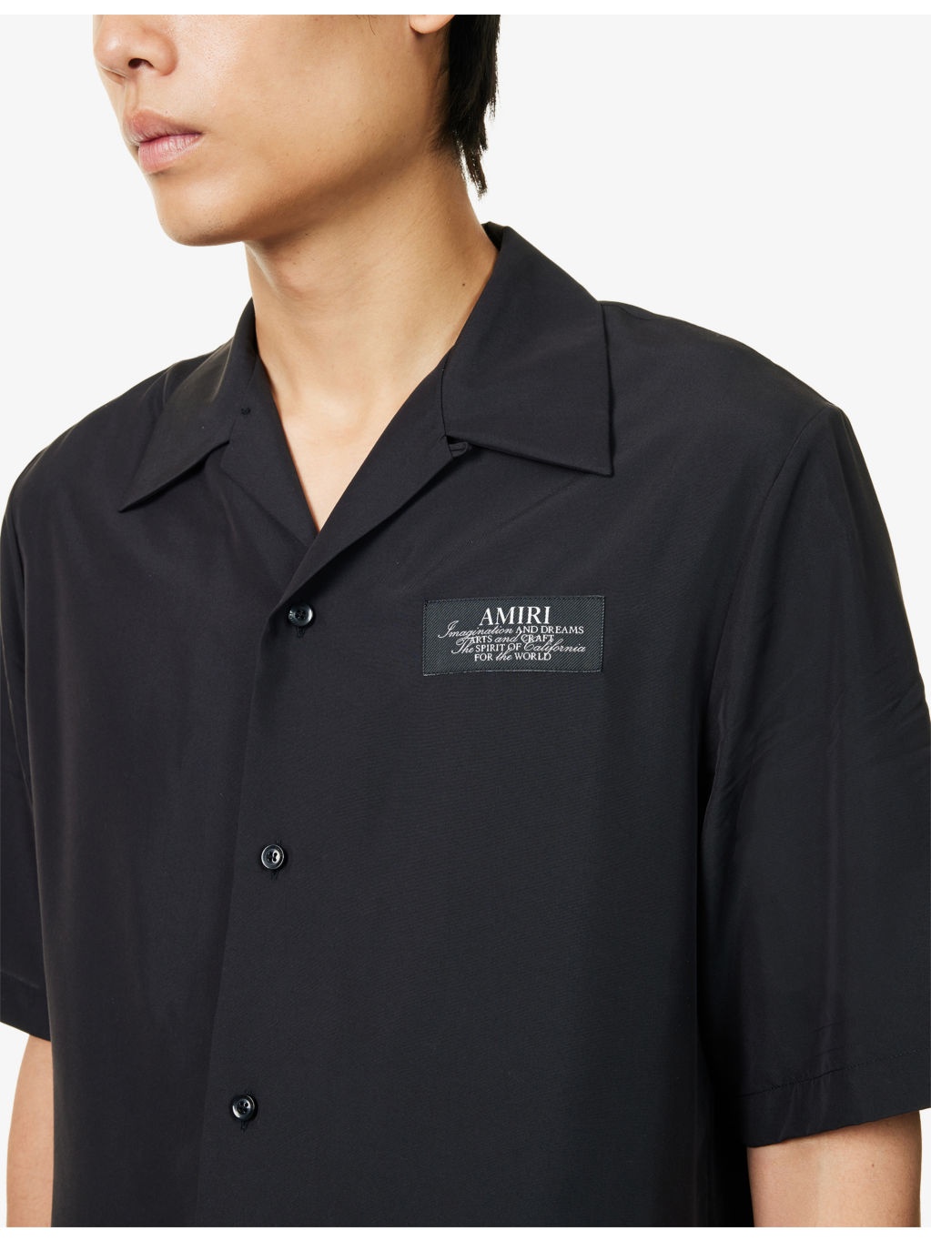 Spirit Logo-Patch Woven Bowling Shirt - 5
