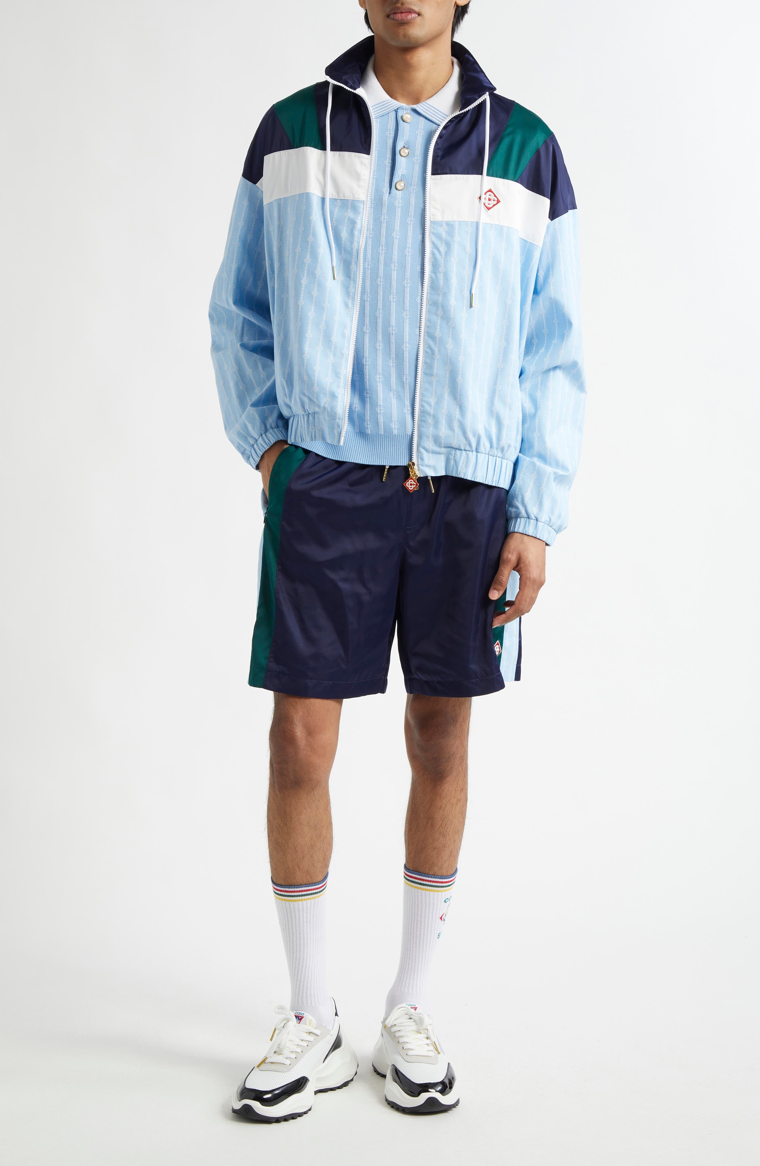 Casablanca Colorblock Track Jacket in Pin Stripe at Nordstrom - 2