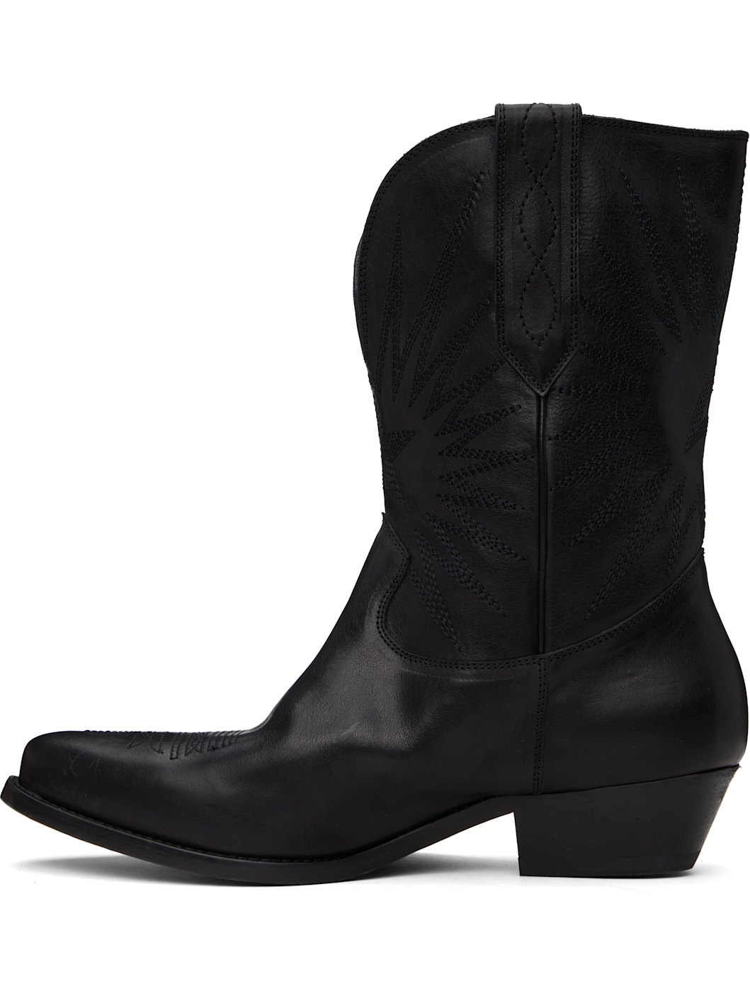 Black Wish Star Low Embroideries Boots - 3