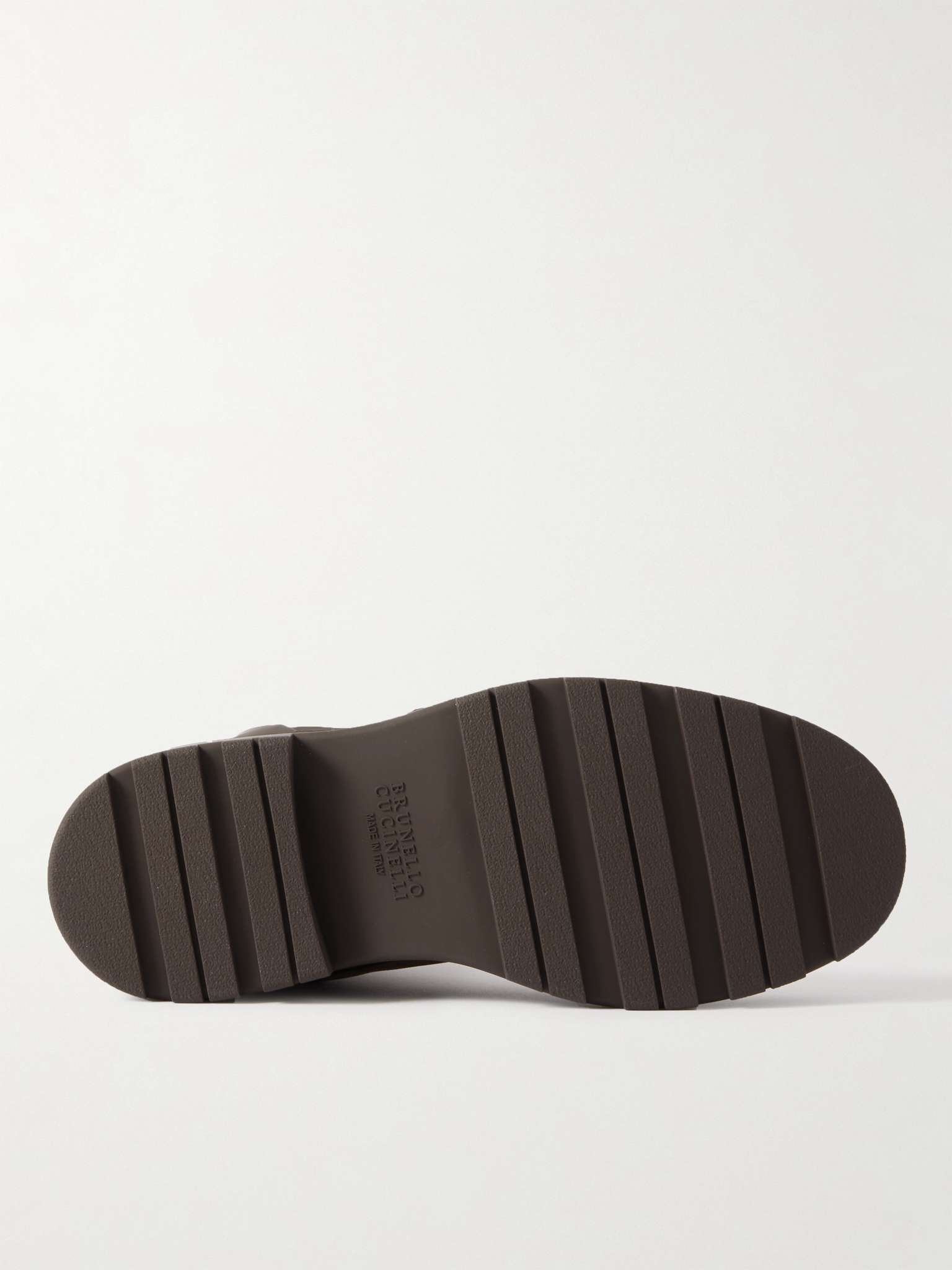 Rubber-Trimmed Nubuck and Leather Boots - 7