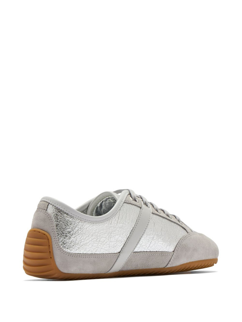 Givenchy Slim metallic-effect panelled lace-up sneakers outlook