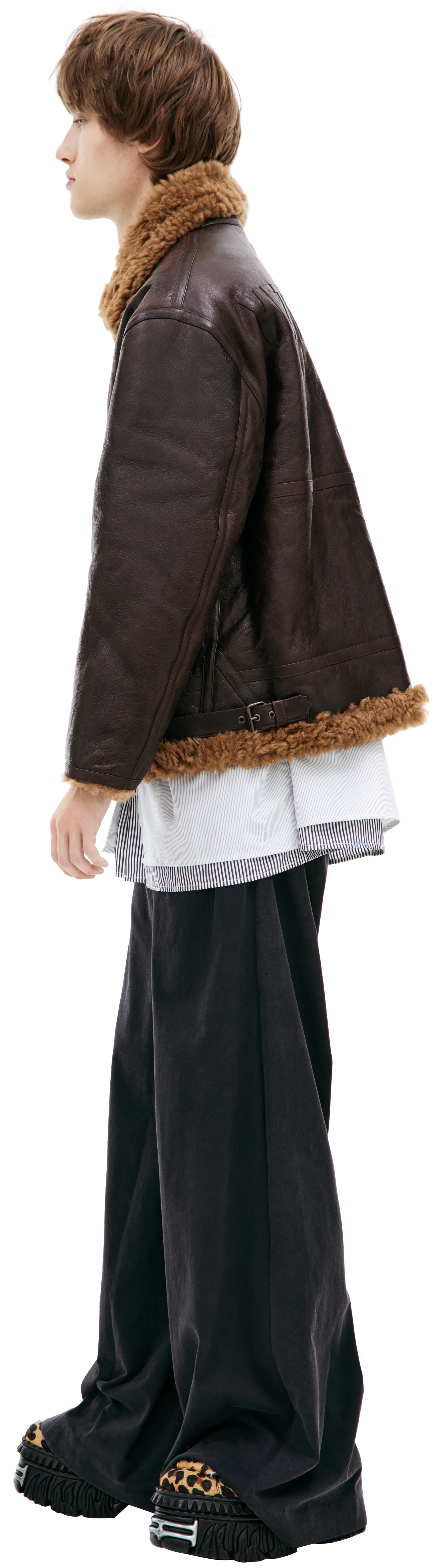 LEATHER AVIATOR JACKET - 2