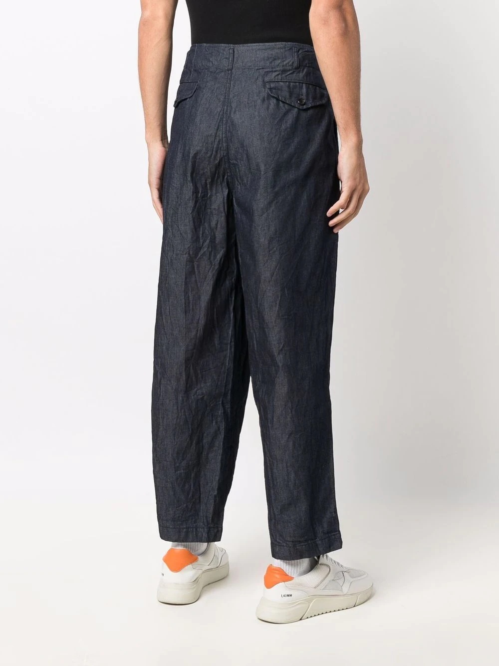 crinkled wide leg trousers - 4
